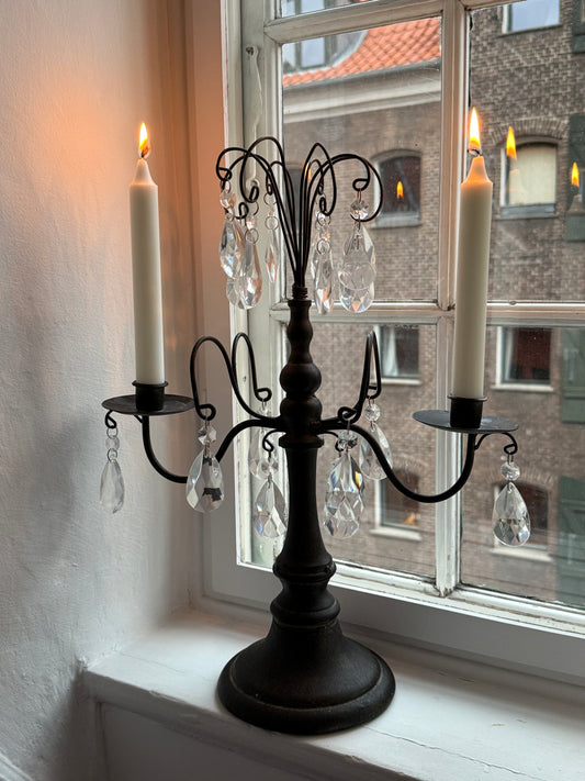 Vintage Candelabra with Prism Drop
