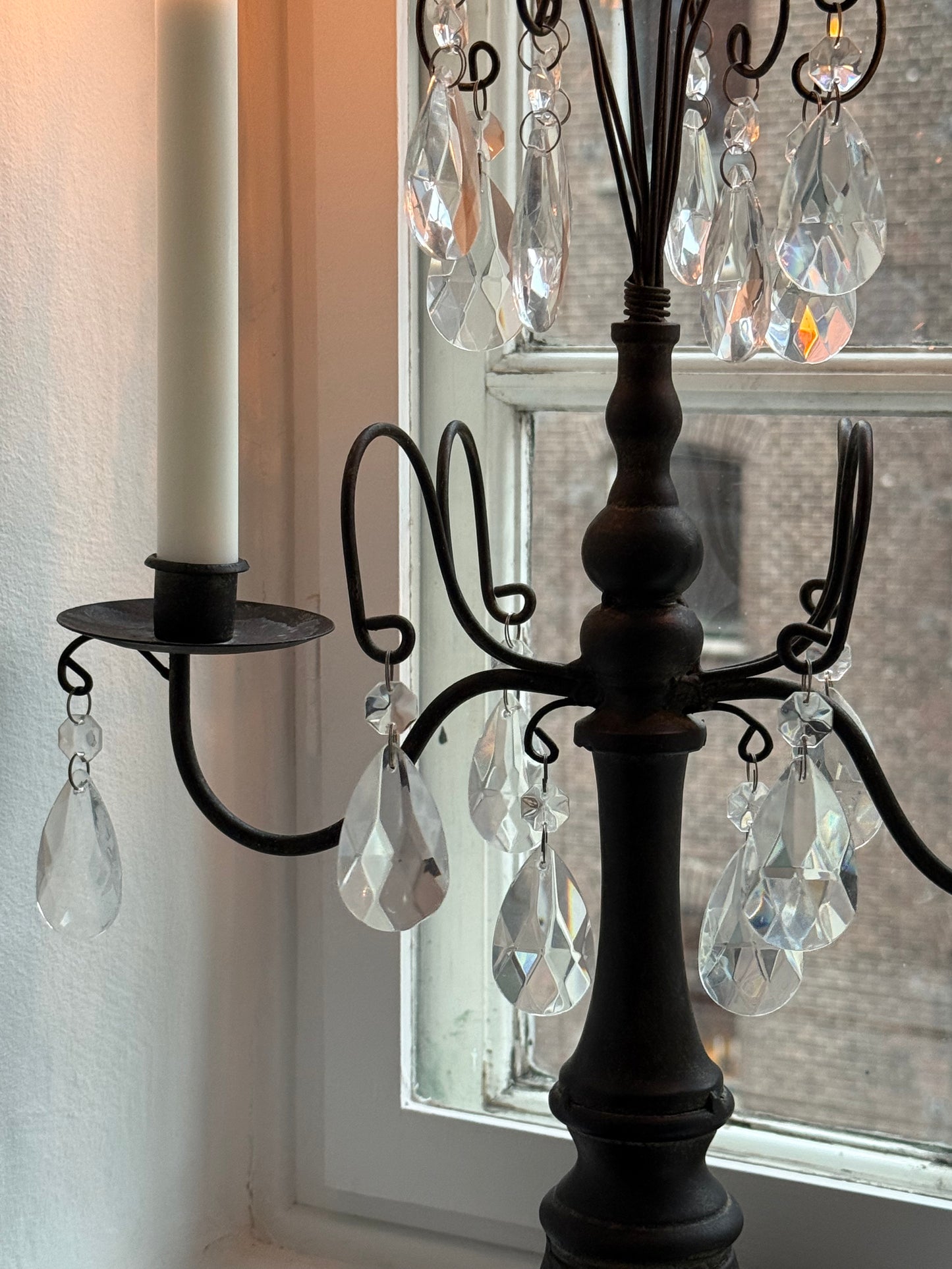 Vintage Candelabra with Prism Drop