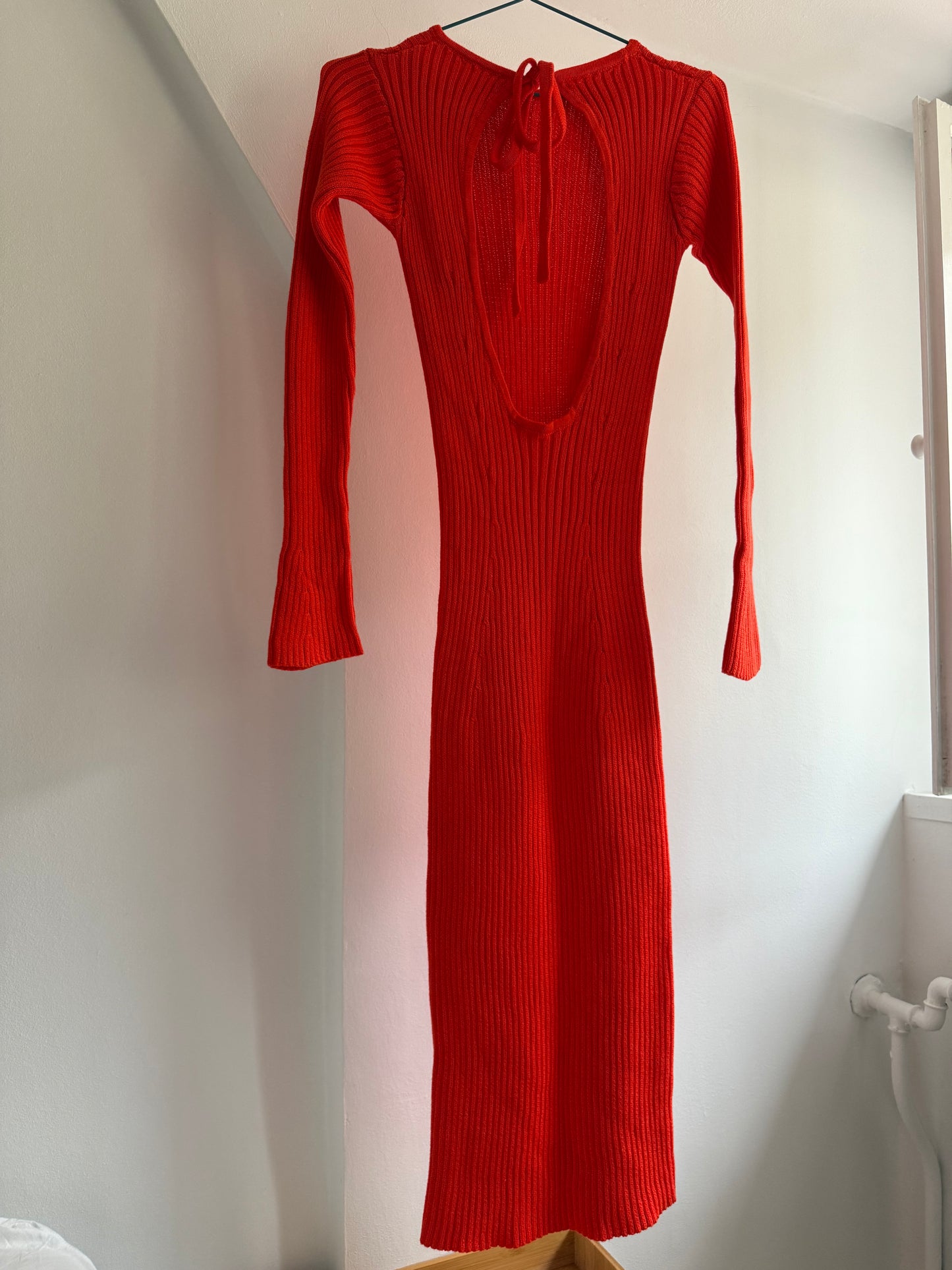 Knitted Dress with Open Back