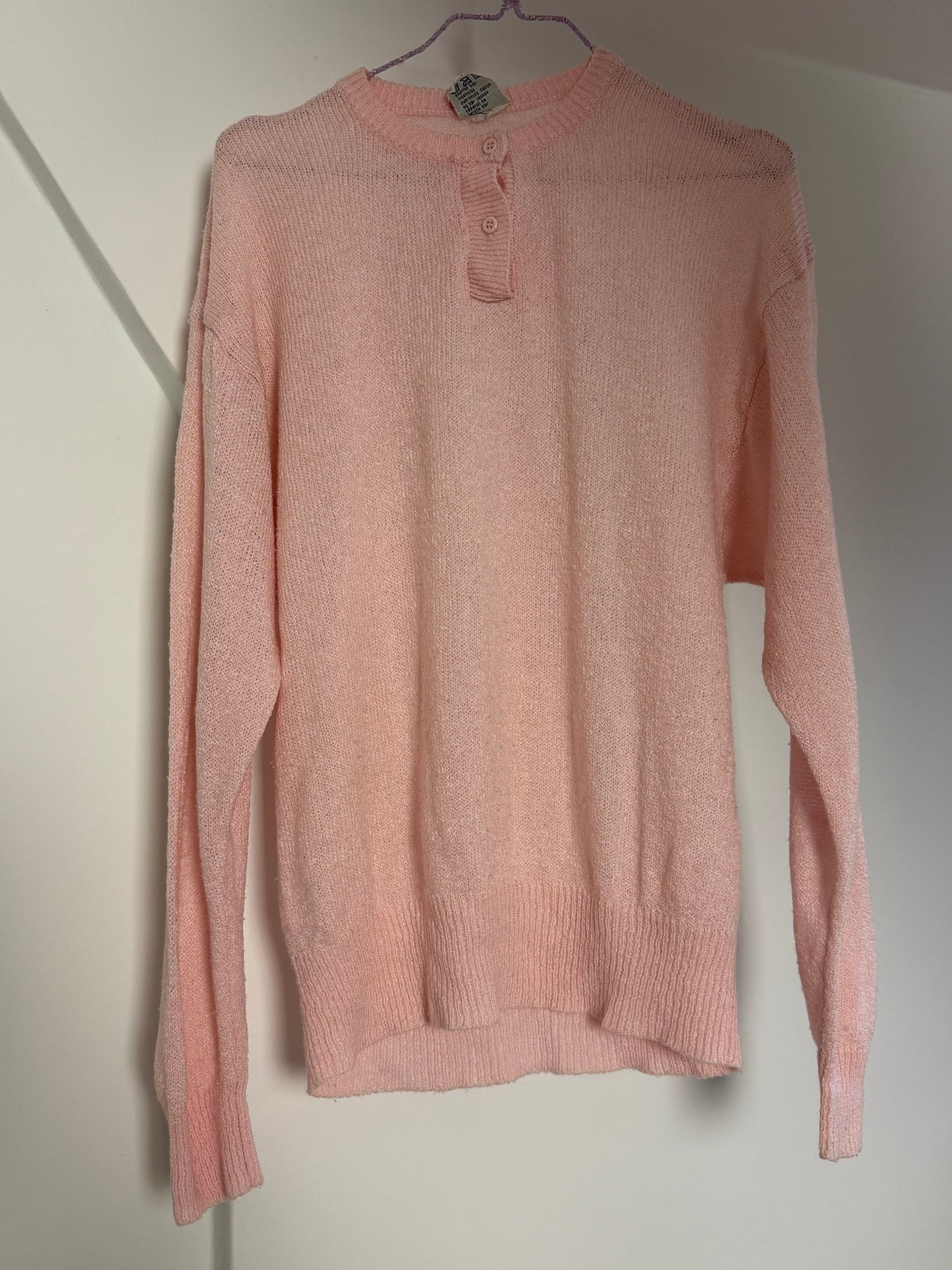 Vintage Pink Henley Knit
