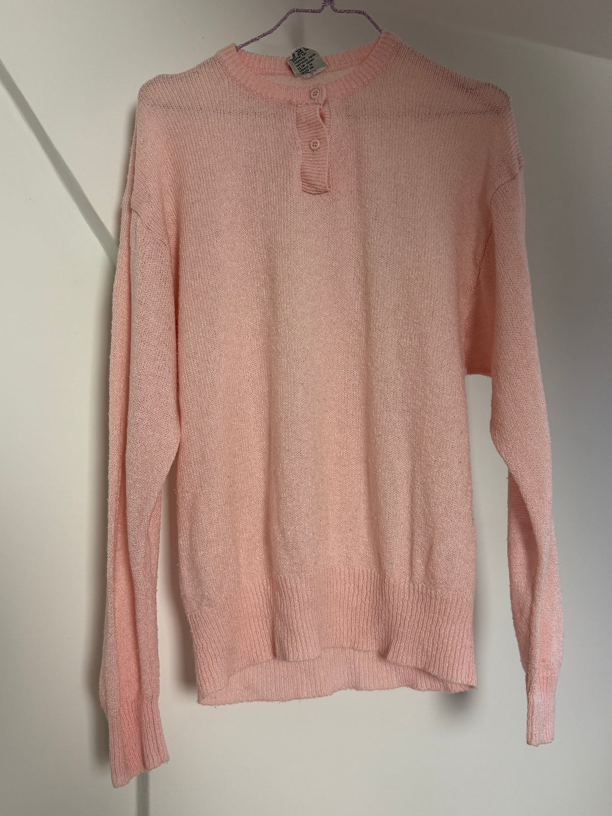 Vintage Pink Henley Knit