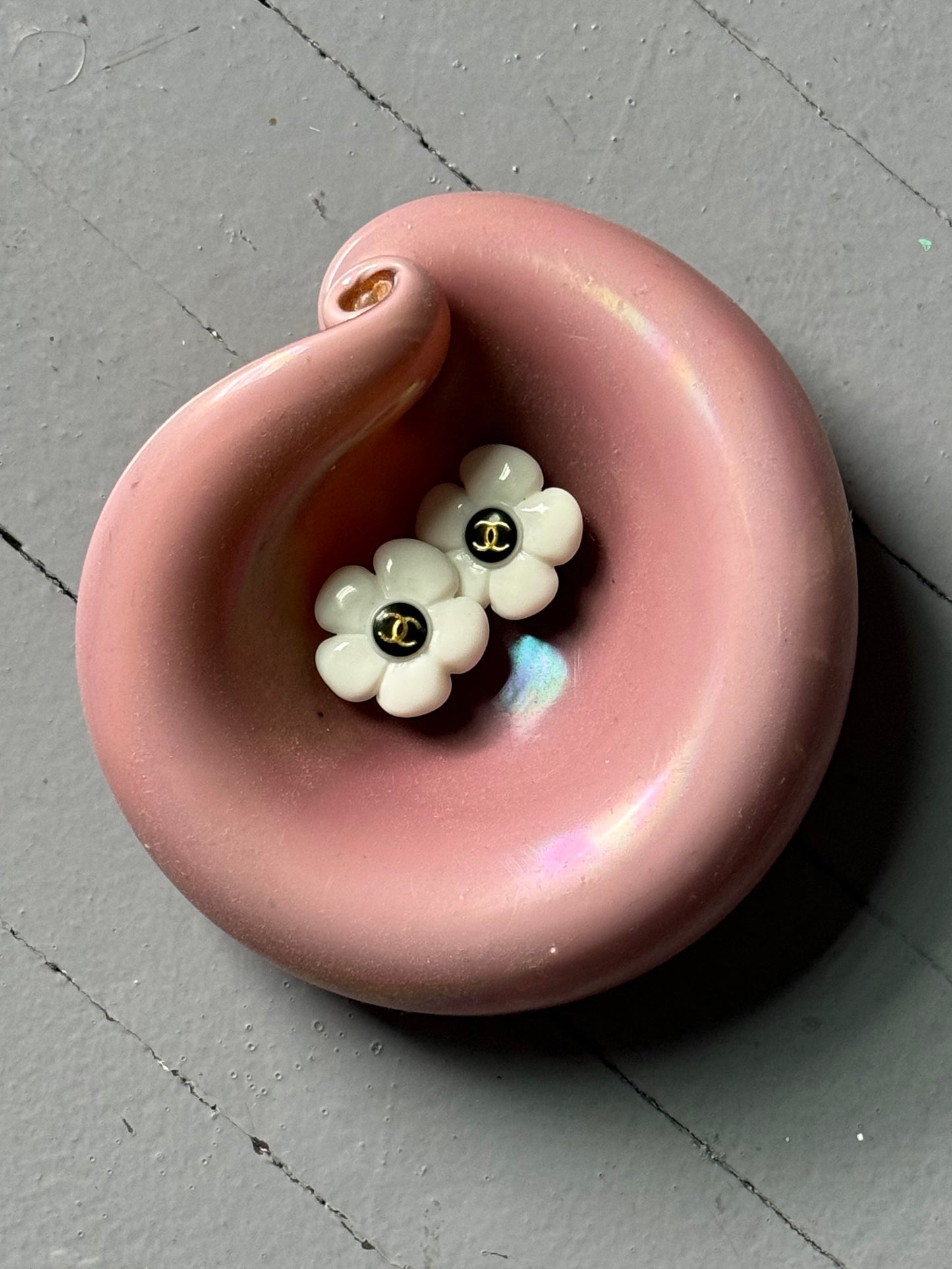 Vintage Chanel Camellia Clip Earrings