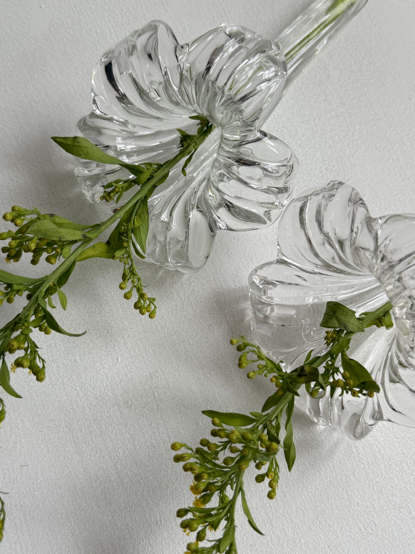 Pair of Vintage Glass Lily Vases