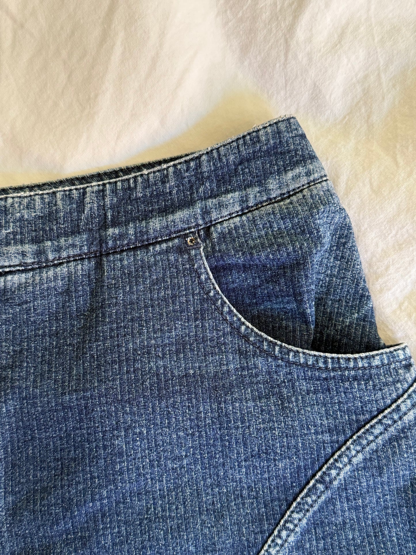 Vintage Chanel Curved Seam Denim Mini Skirt