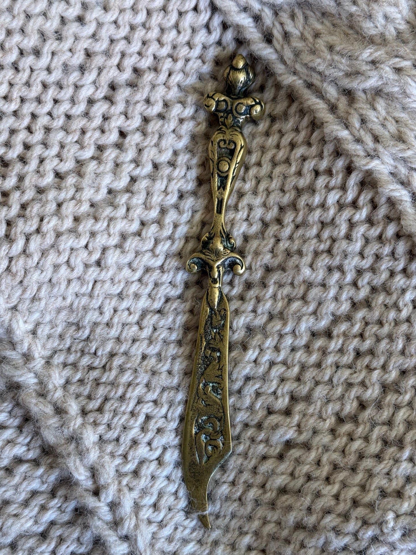Vintage Brass Mermaid Letter Opener