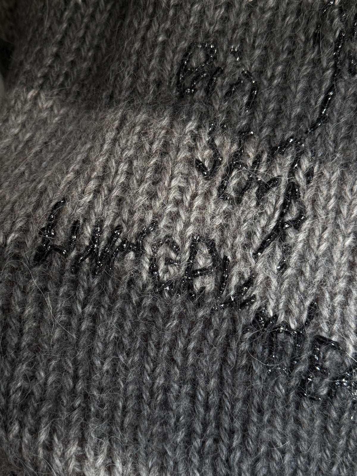 Baum und Pferdgarten Striped Alpaca Wool Embroidered Cardigan