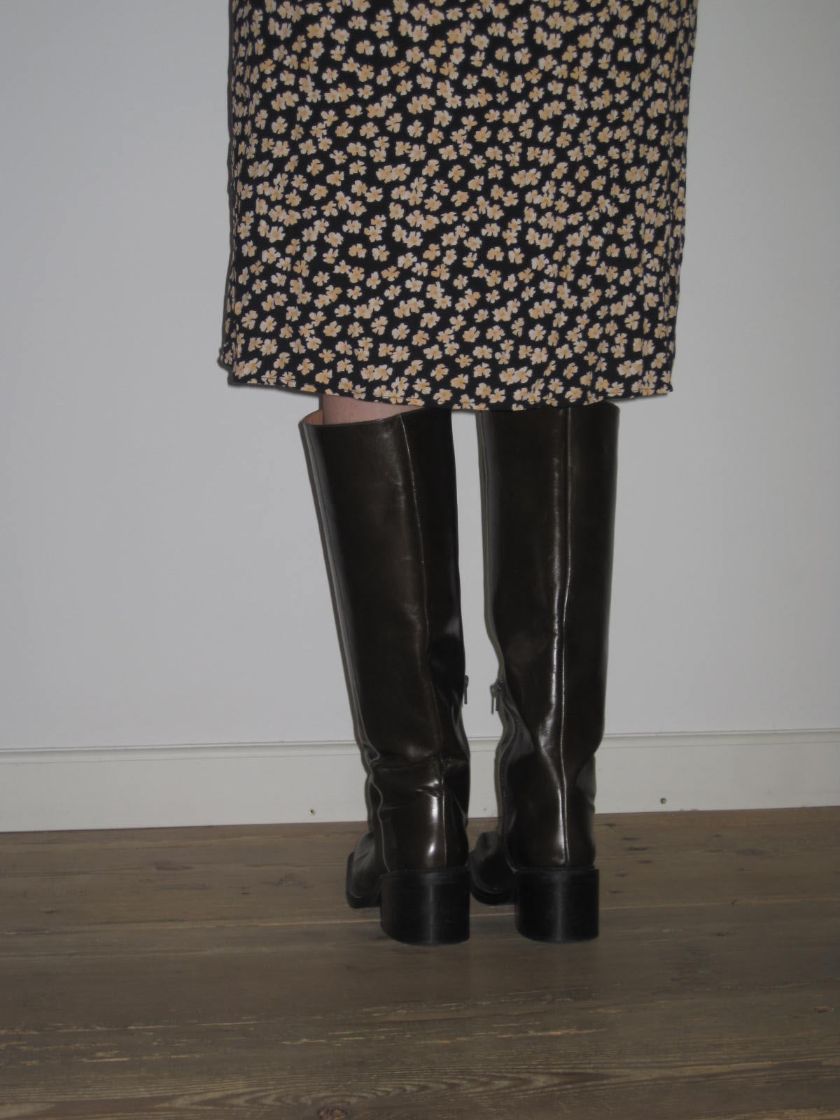 Rouje Floral Wrap Midi Dress with Soft Yellow Ditsy Print and Defined Waistband