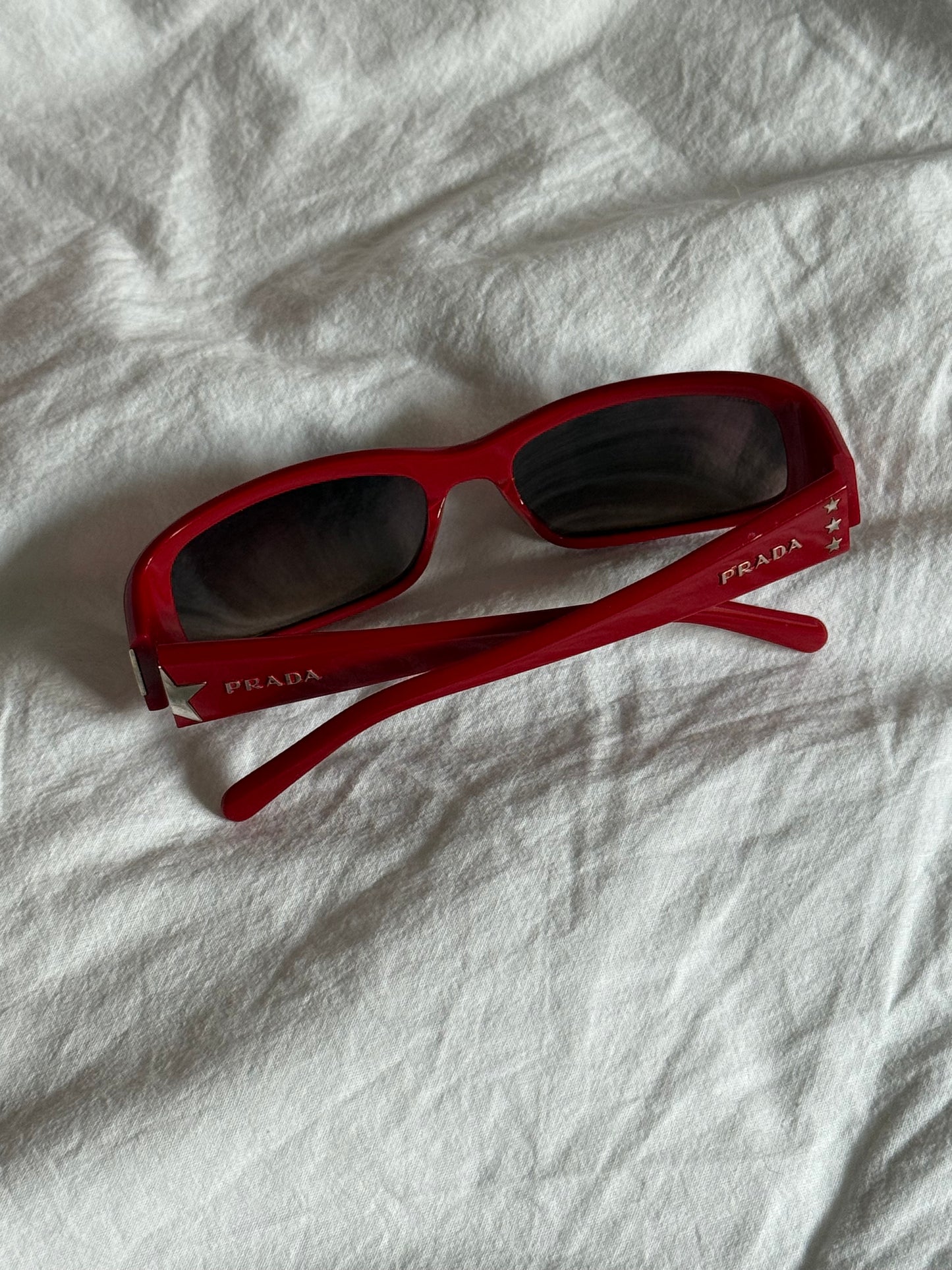 Vintage Rare Red Prada Sunglasses with Stars