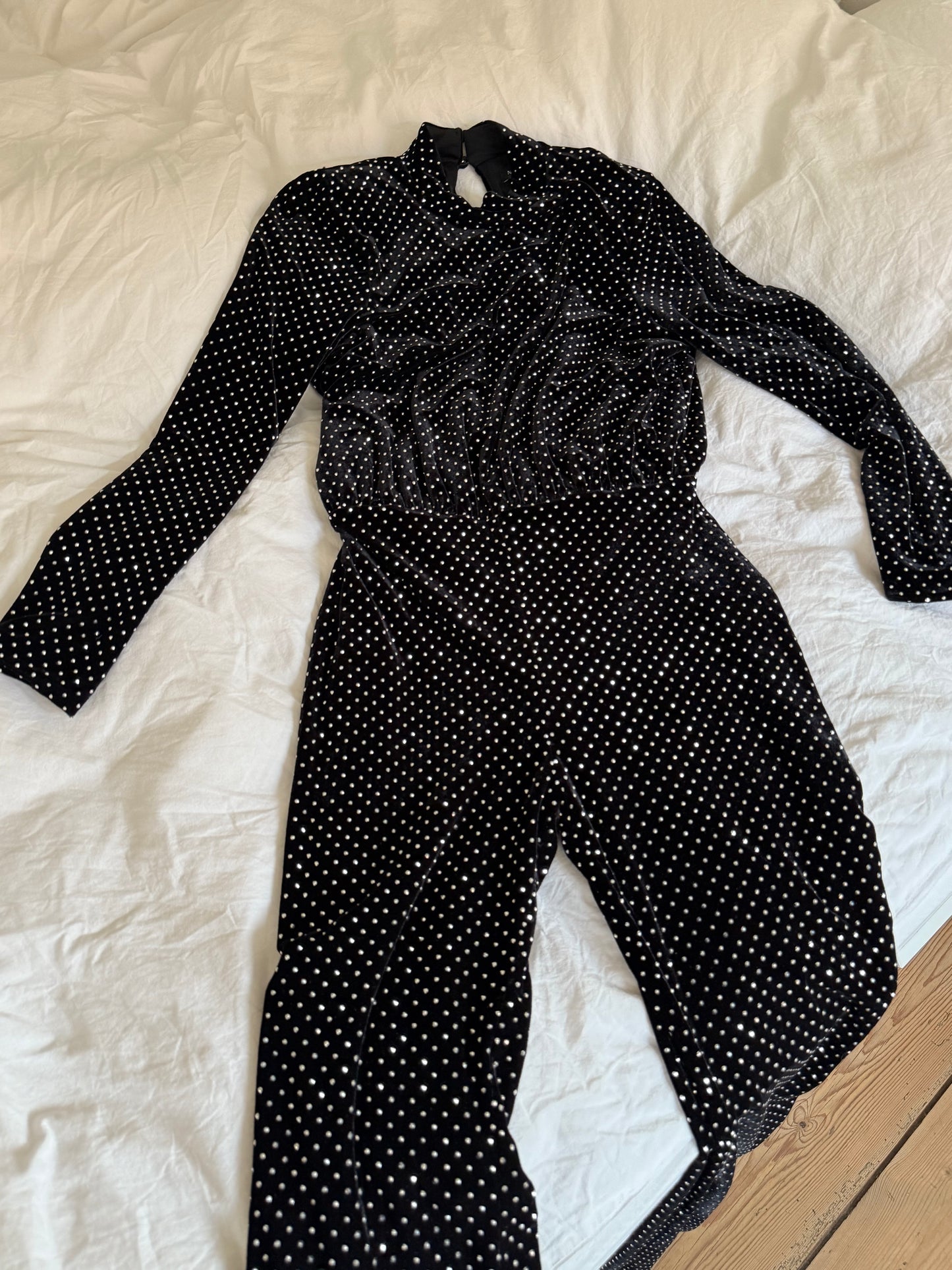 Nadine Merabi Shimmering Jumpsuit with Flared Trousers