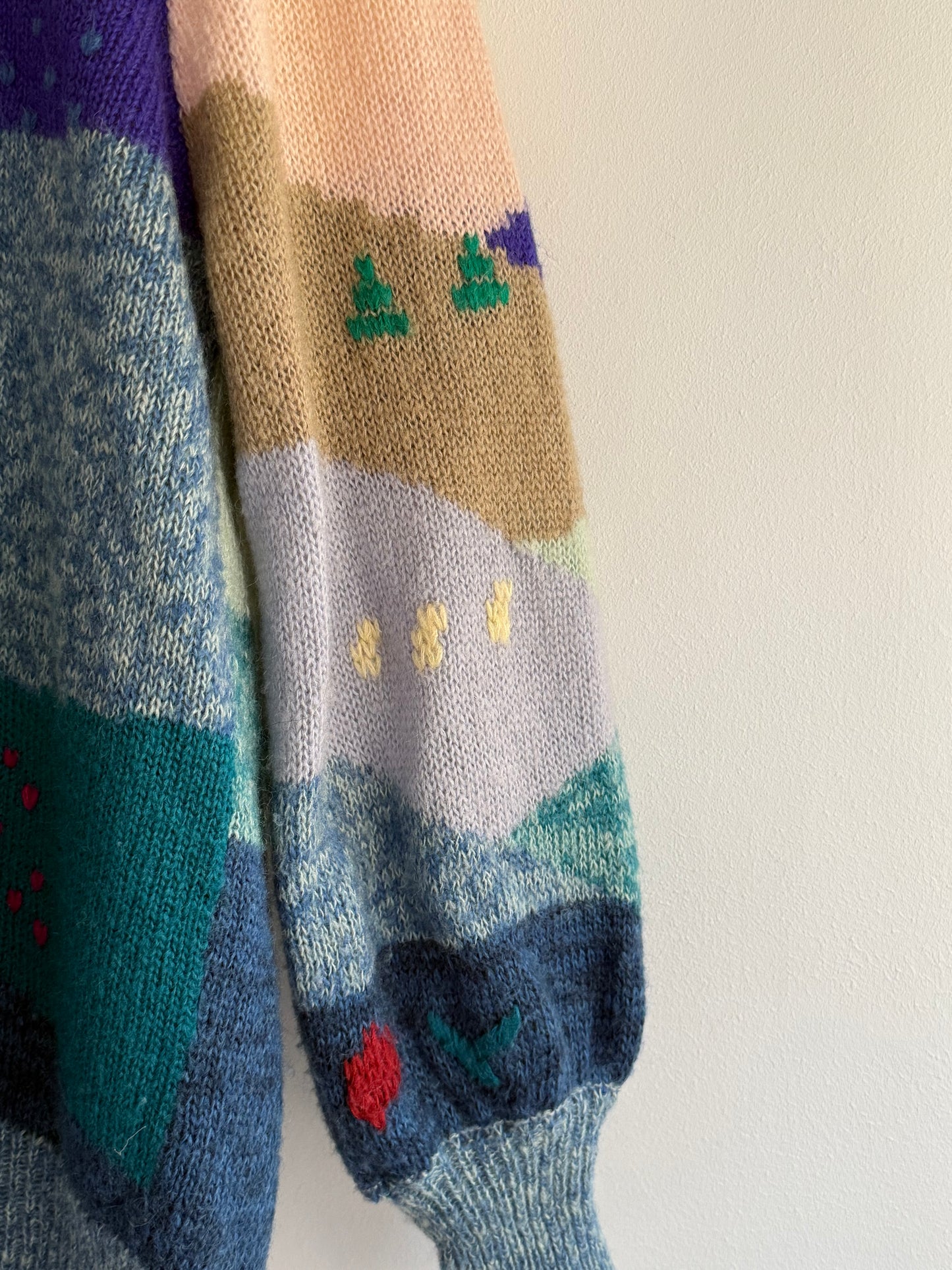 Vintage Cottage Landscape Cardigan