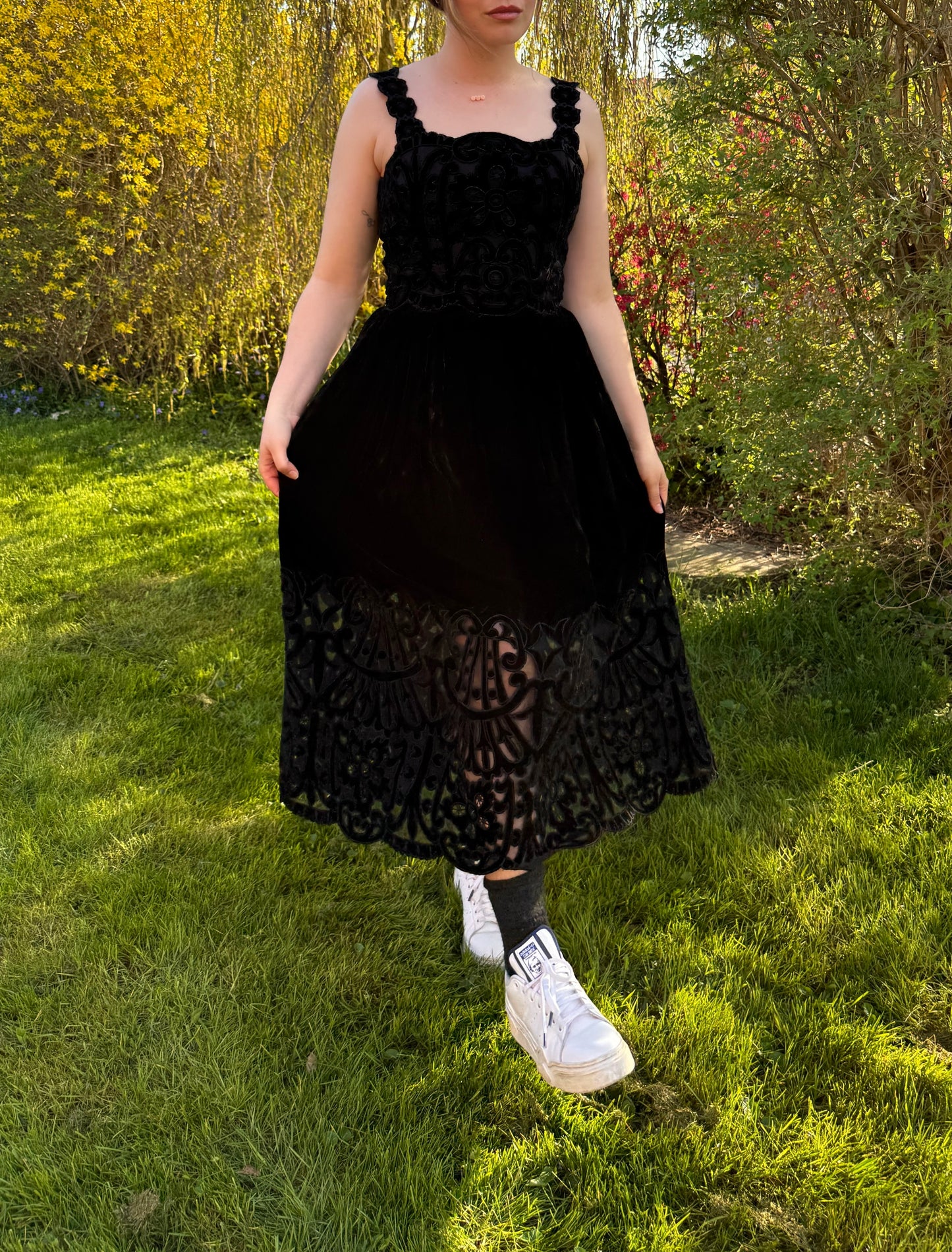 SEA New York Velvet Embroidered Long Dress