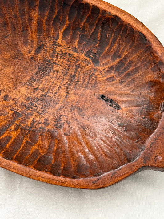 Vintage Hand Carved Rustic Wooden Bowl