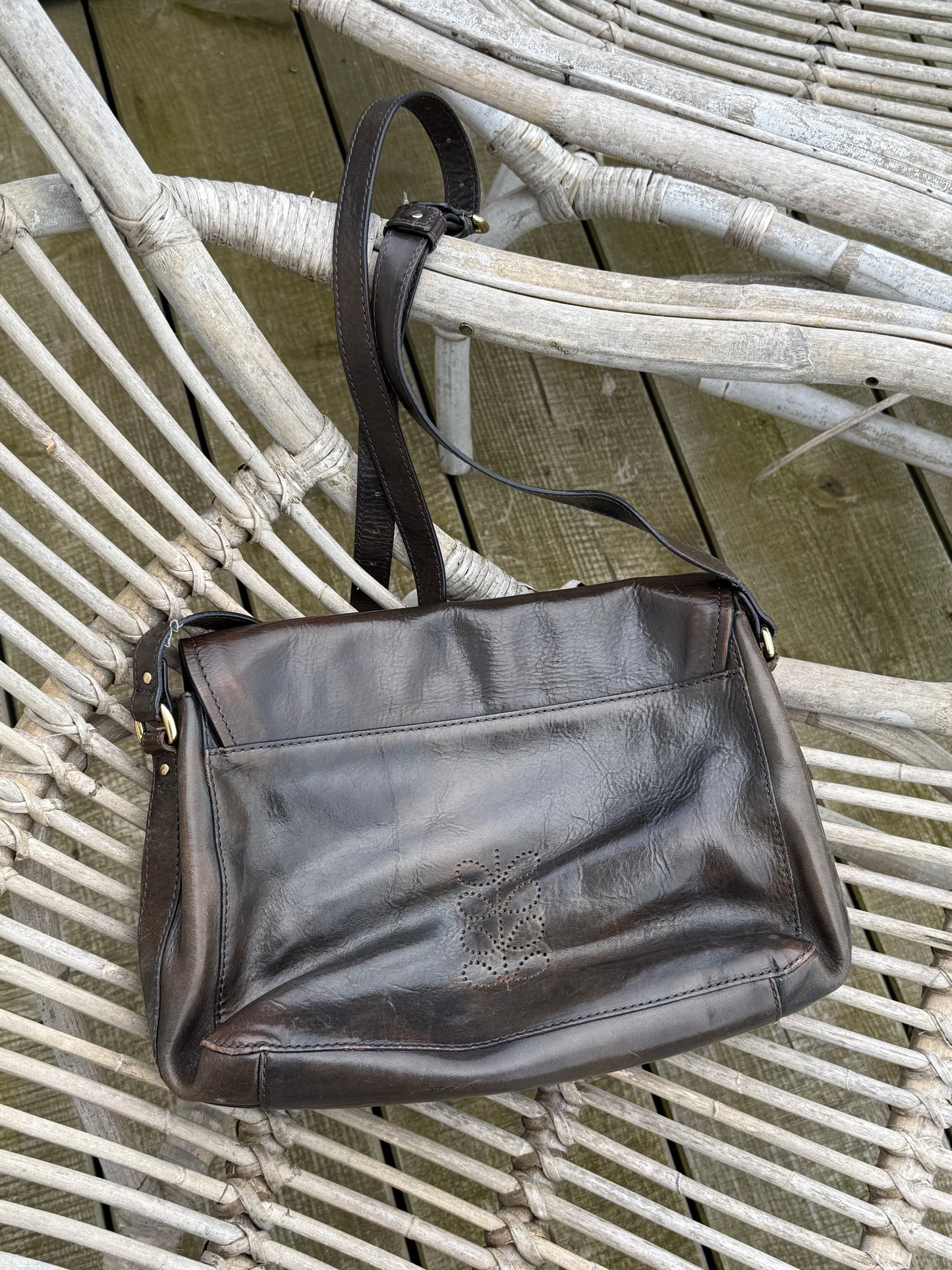 Rare Vintage Orla Kiely Crossbody Cow Leather Bag