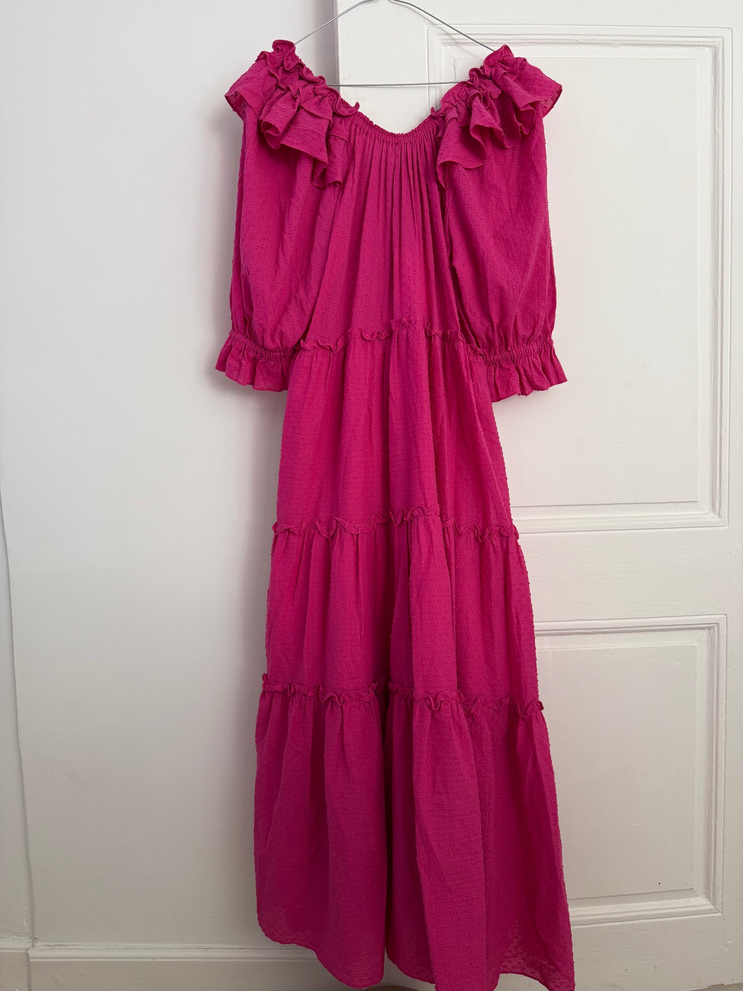 HOFMANN COPENHAGEN Fuchsia Maxi Dress with Ruffles