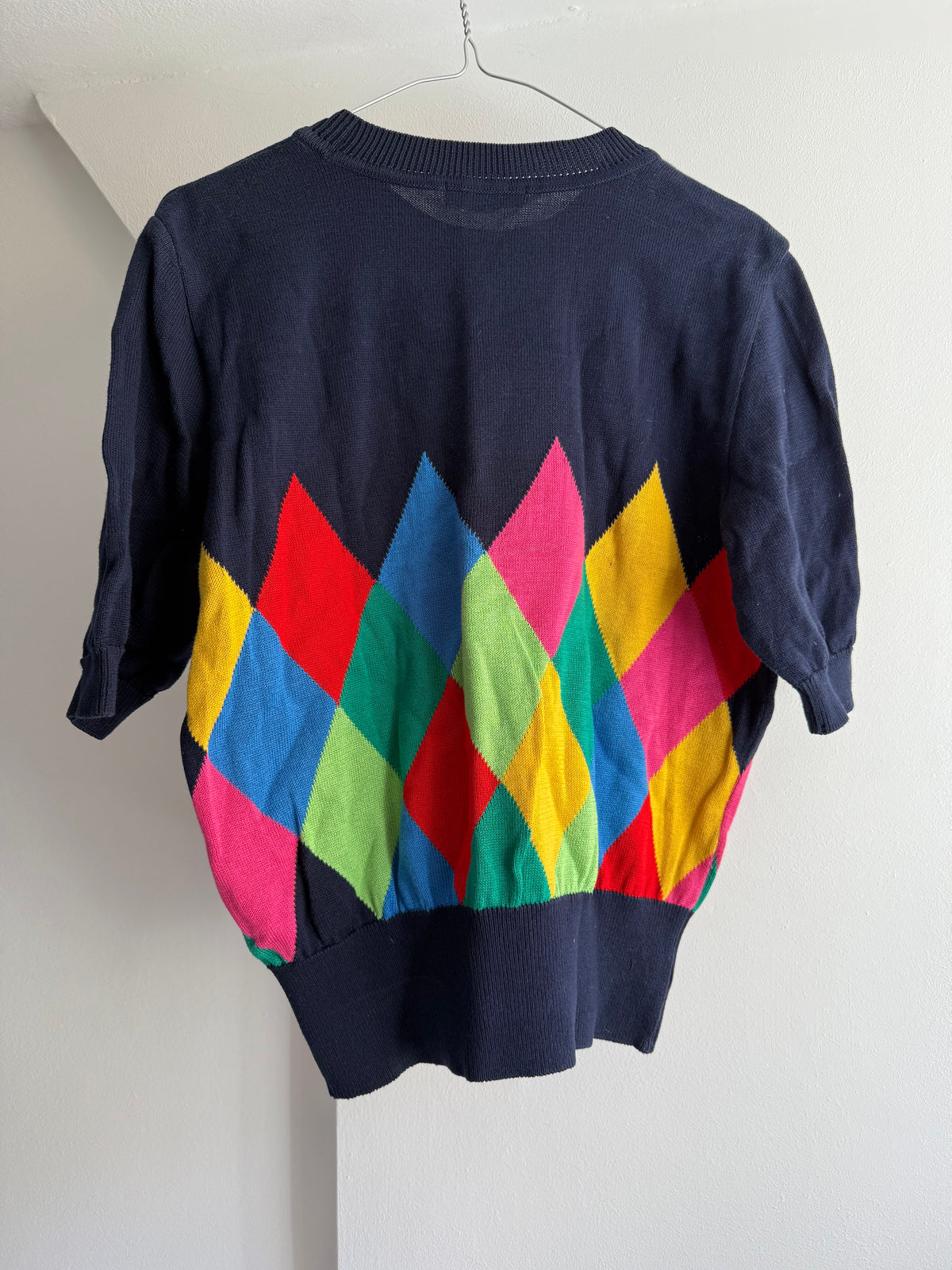 Vintage Yves Saint Laurent Multicolor Argyle Knit Sweater