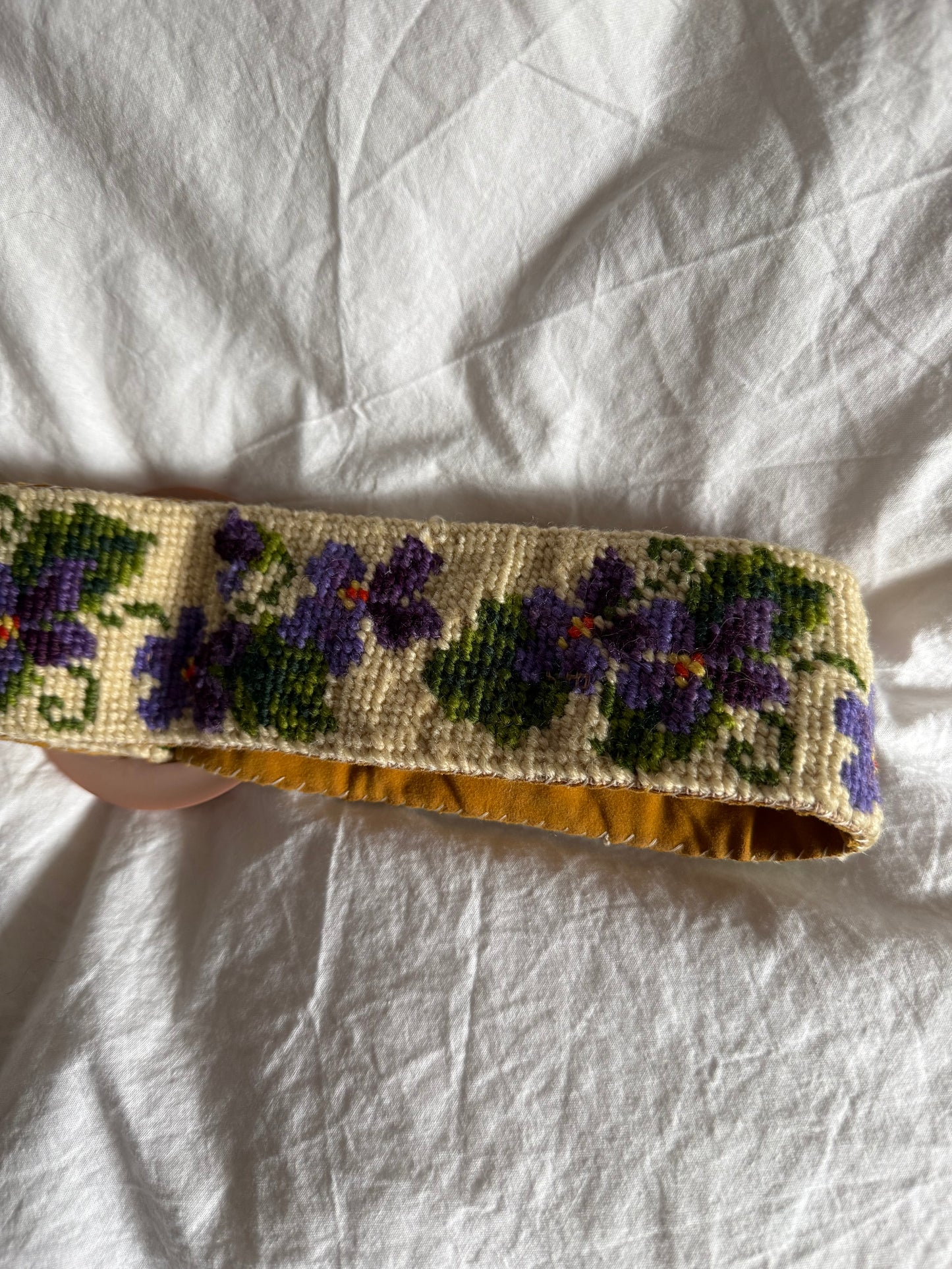 Vintage Belt with Flower Print