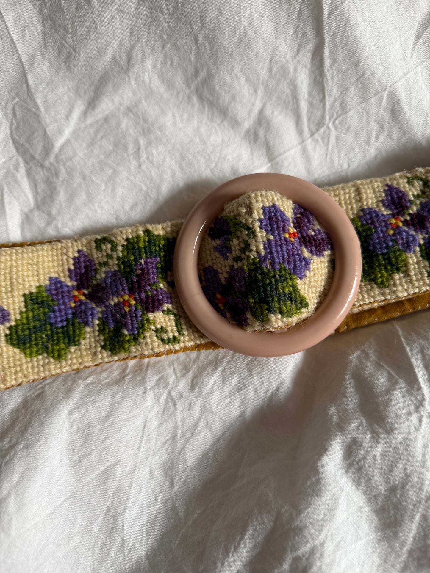 Vintage Belt with Flower Print