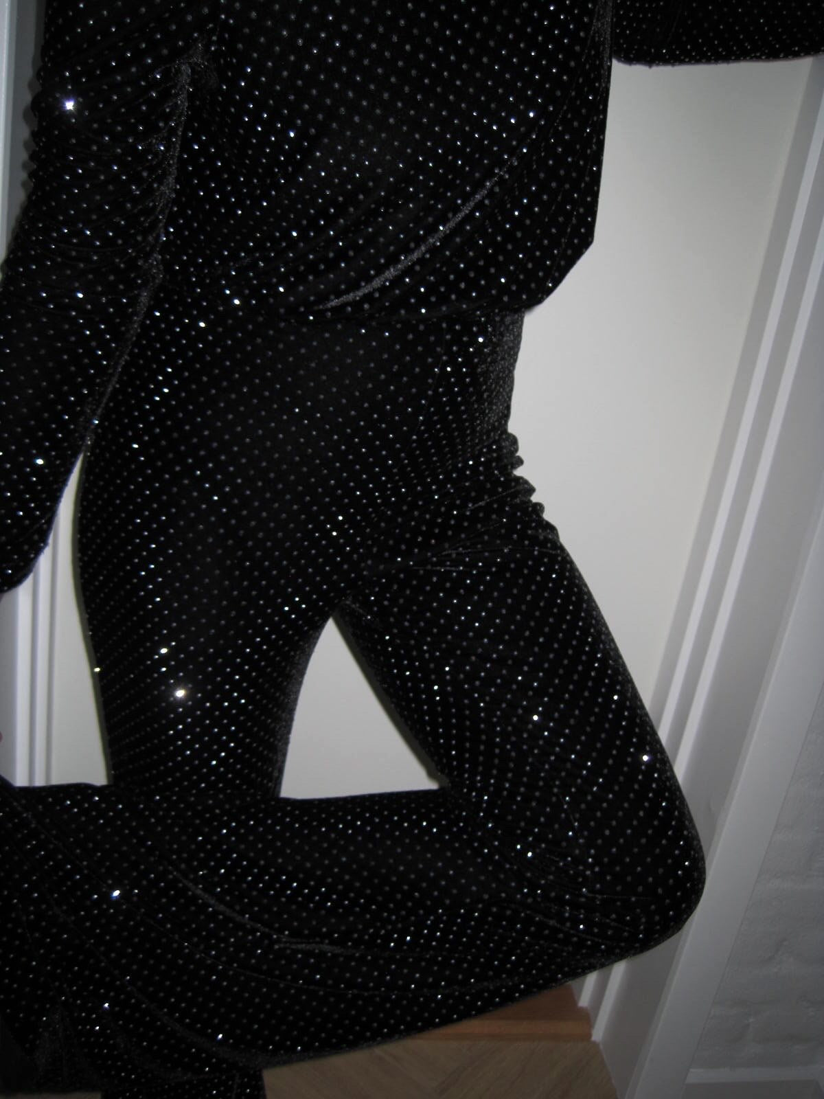 Nadine Merabi Shimmering Jumpsuit with Flared Trousers