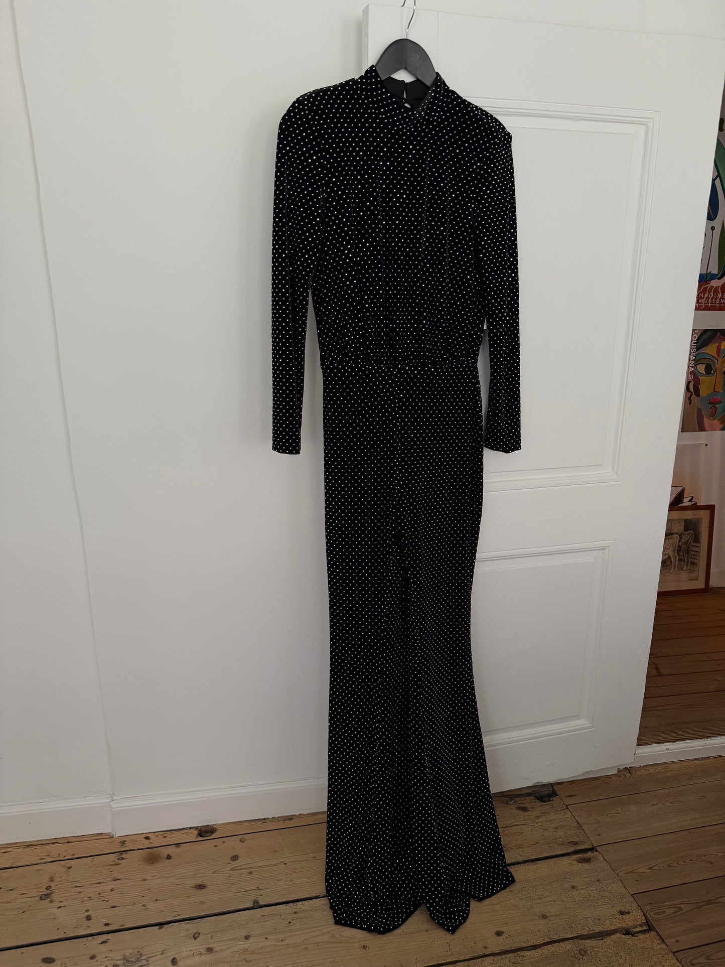 Nadine Merabi Shimmering Jumpsuit with Flared Trousers