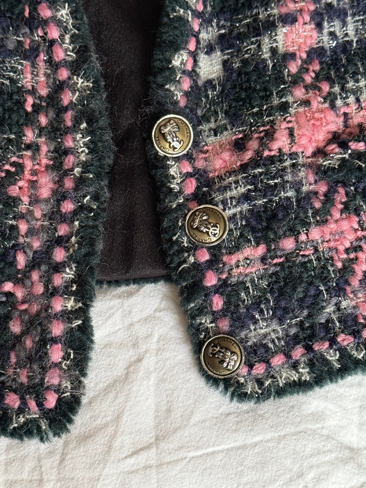 Vintage Chanel Fall 2004 Wool Blend Tweed Vest