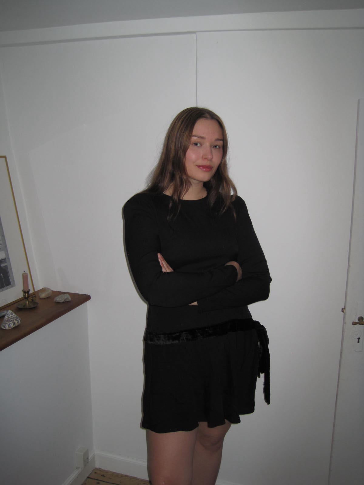 Camille Rowe x Reformation Mini Black Dress