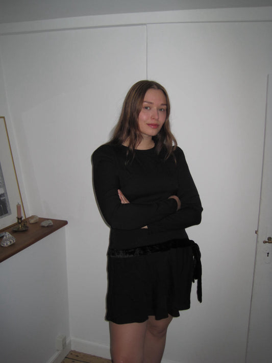 Camille Rowe x Reformation Mini Black Dress