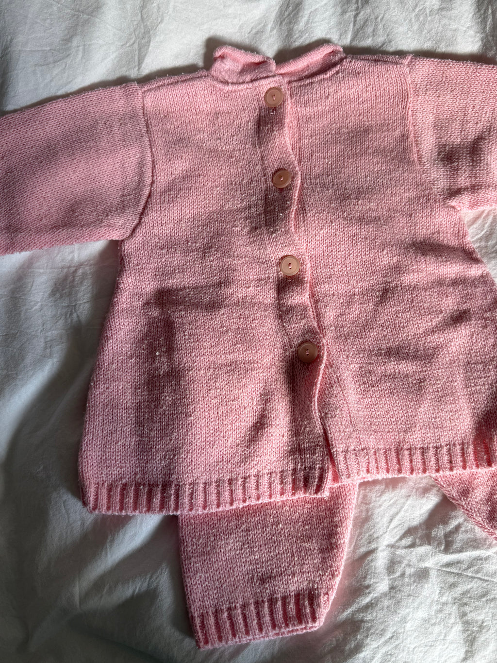 Vintage Complete Set with Knitted Trousers and Jumper + Gloves and Scarf