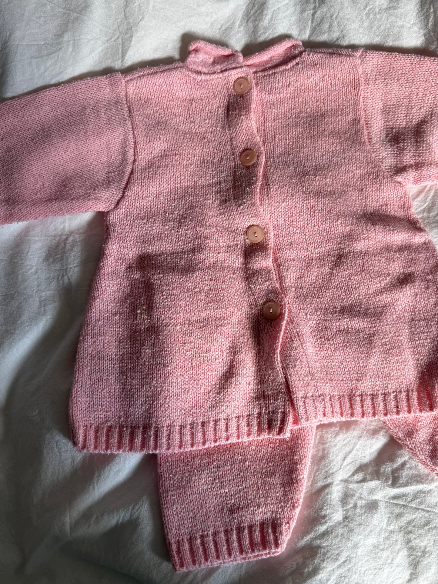 Vintage Complete Set with Knitted Trousers and Jumper + Gloves and Scarf