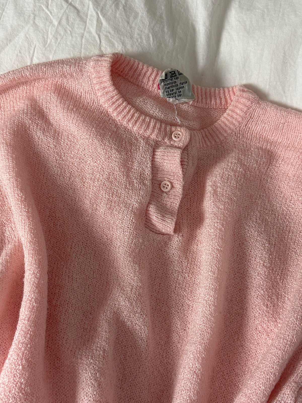 Vintage Pink Henley Knit
