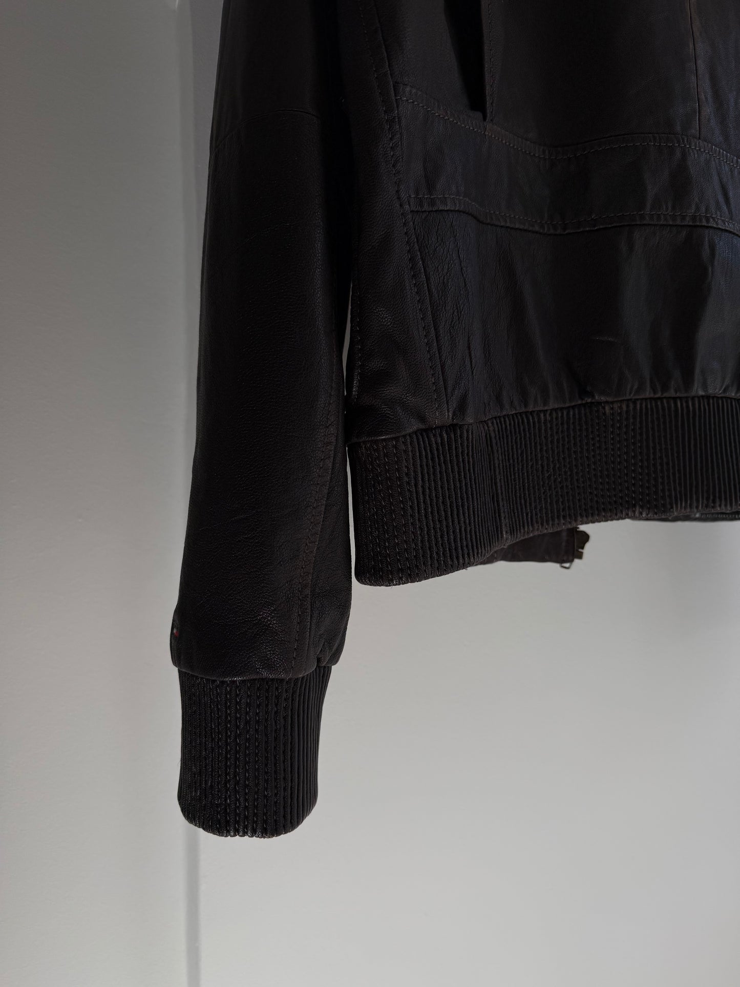 Vintage Tommy Hilfiger Bomber Leather Jacket