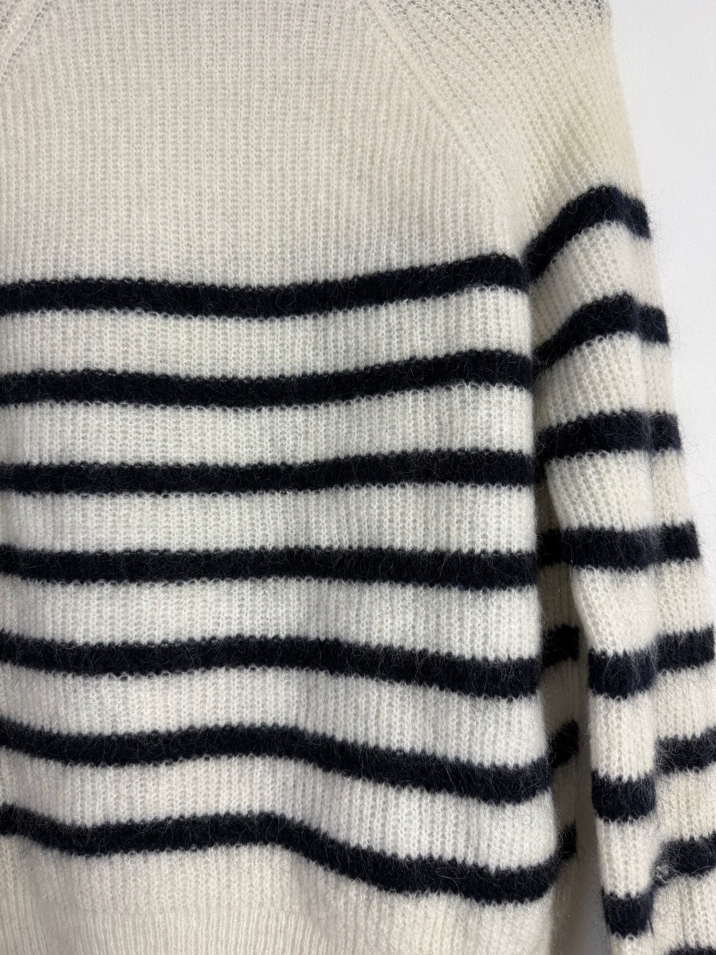 Sézane Sweater with Stripes and Gold Buttoms