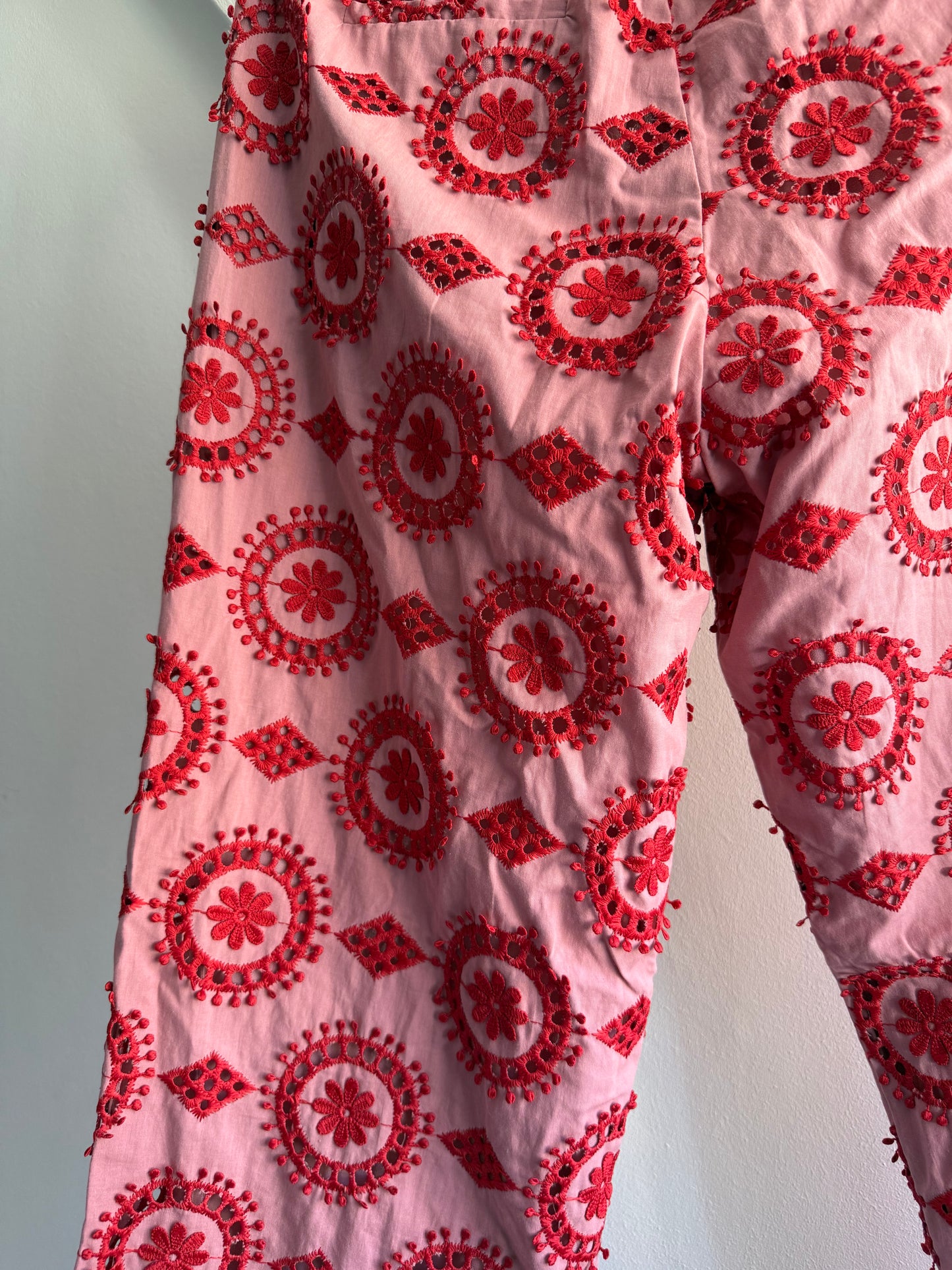 Hofmann Copenhagen Pink Trousers with Red Embroidery