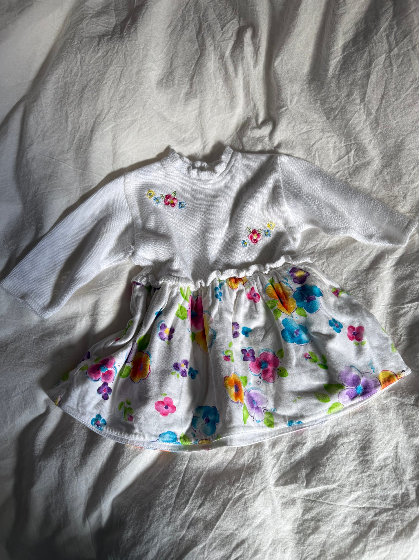 Vintage Baby Flower and Knit Dress