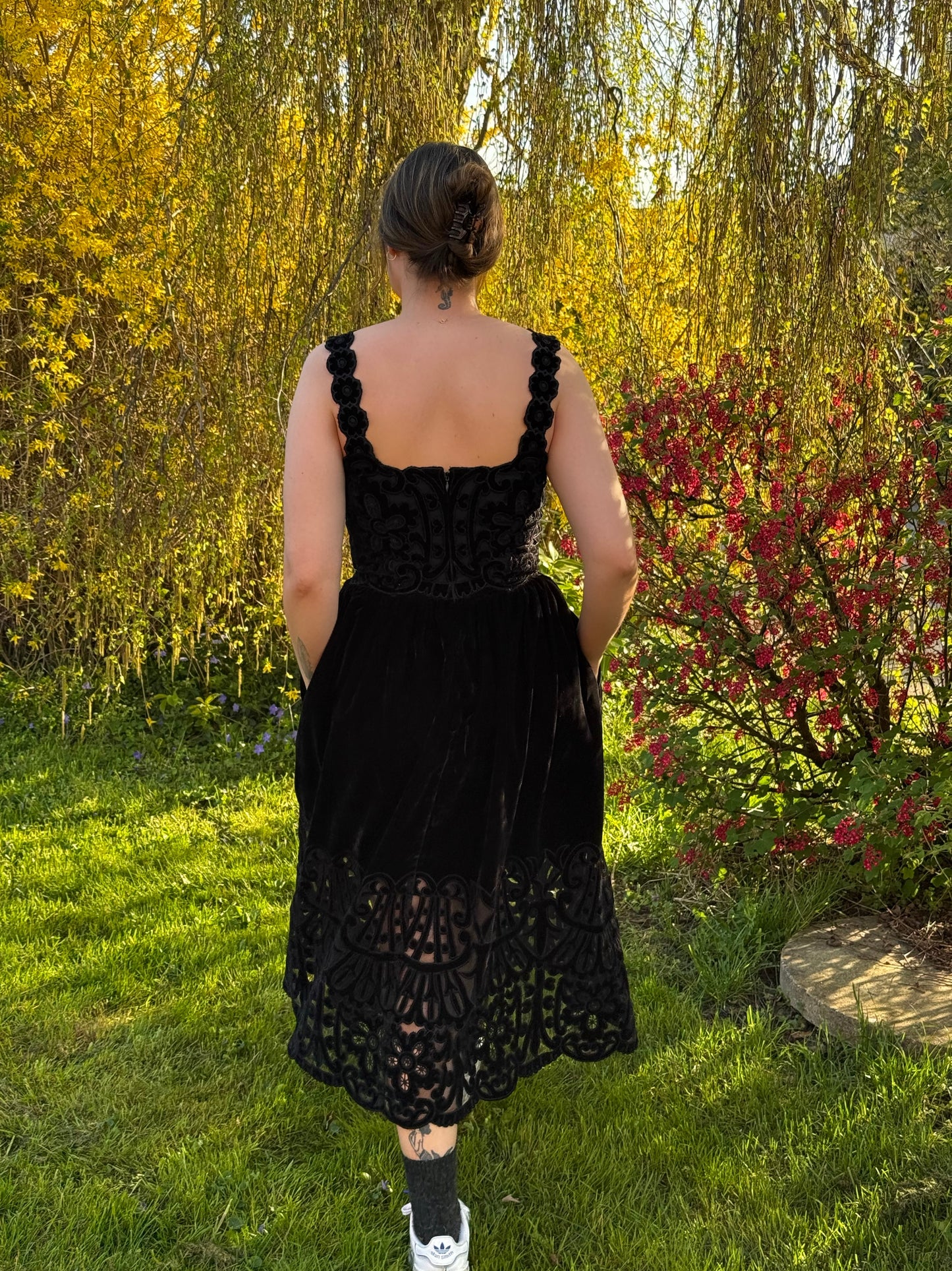 SEA New York Velvet Embroidered Long Dress