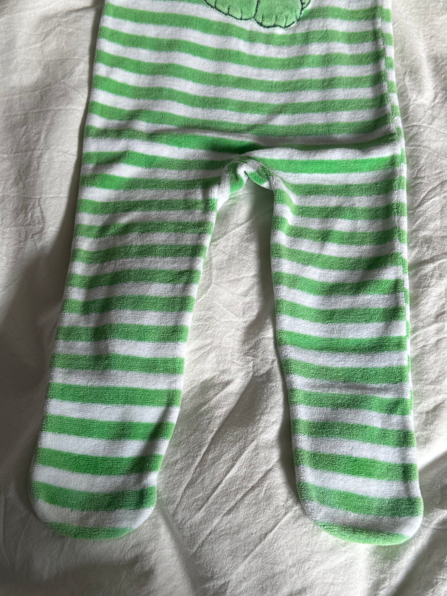 Vintage 1960s Striped Baby Romber with a Small Dog Motif