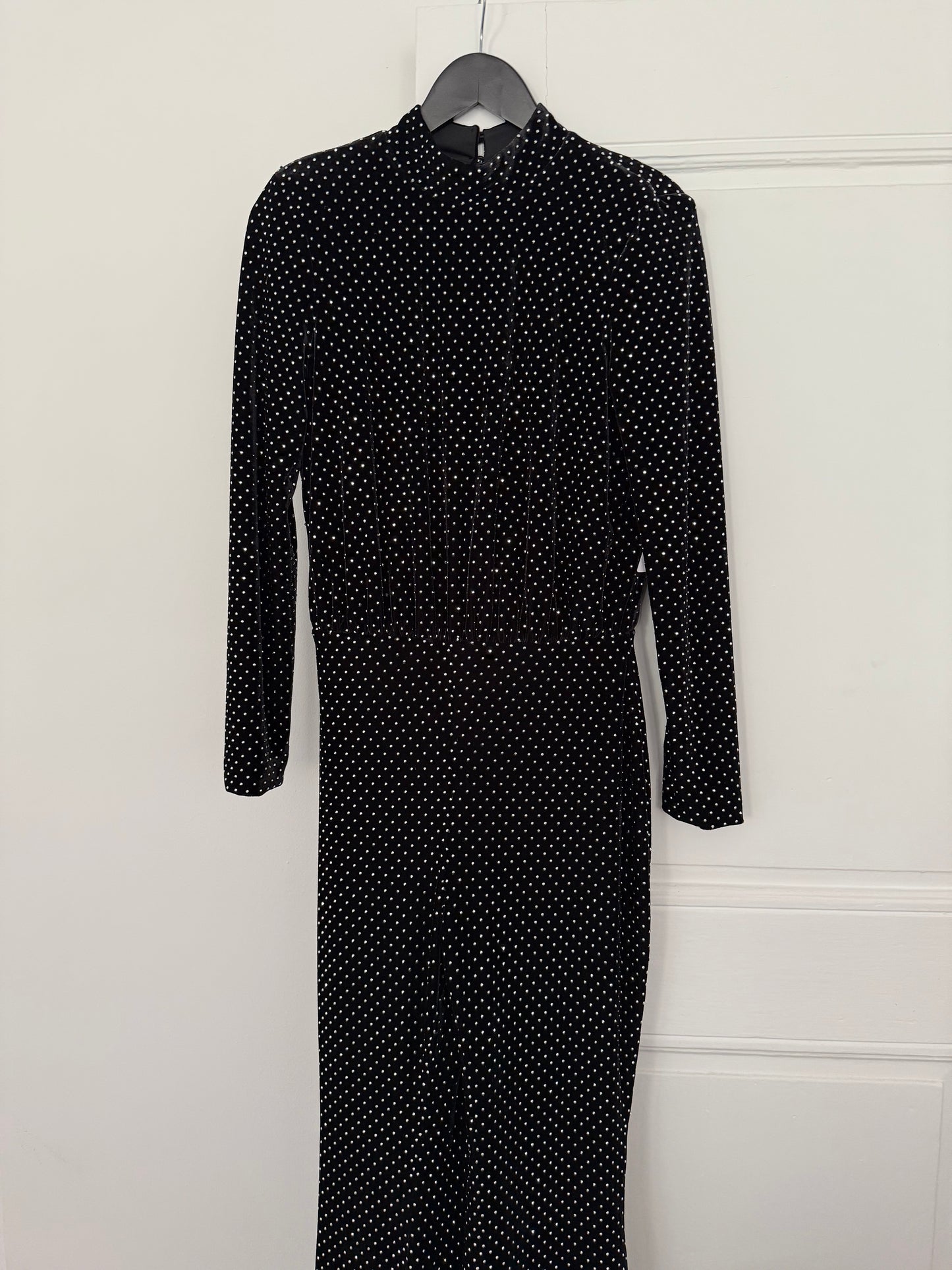 Nadine Merabi Shimmering Jumpsuit with Flared Trousers