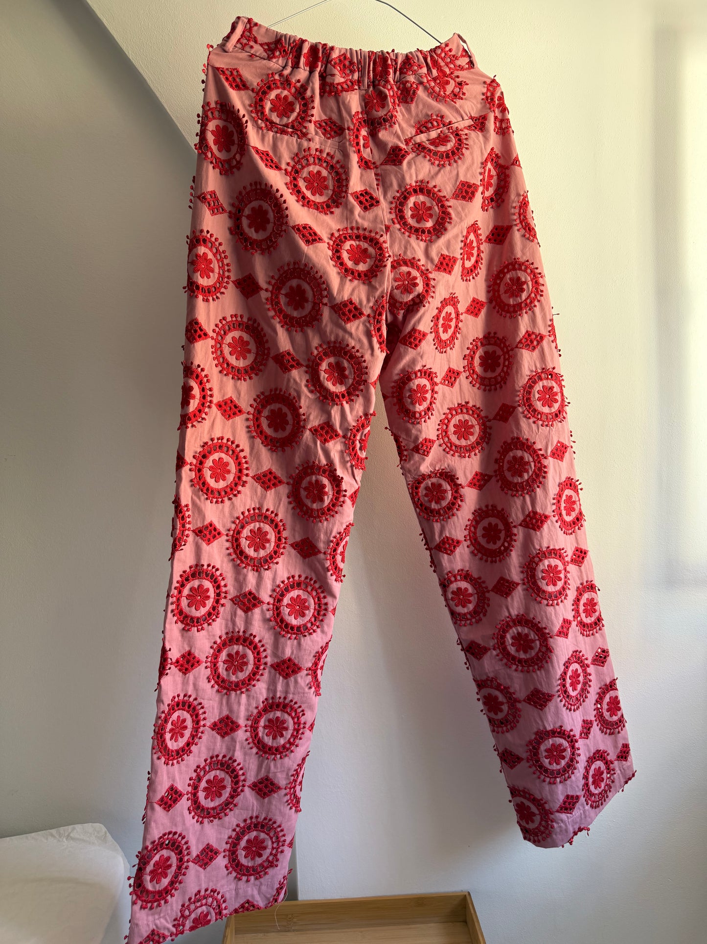 Hofmann Copenhagen Pink Trousers with Red Embroidery