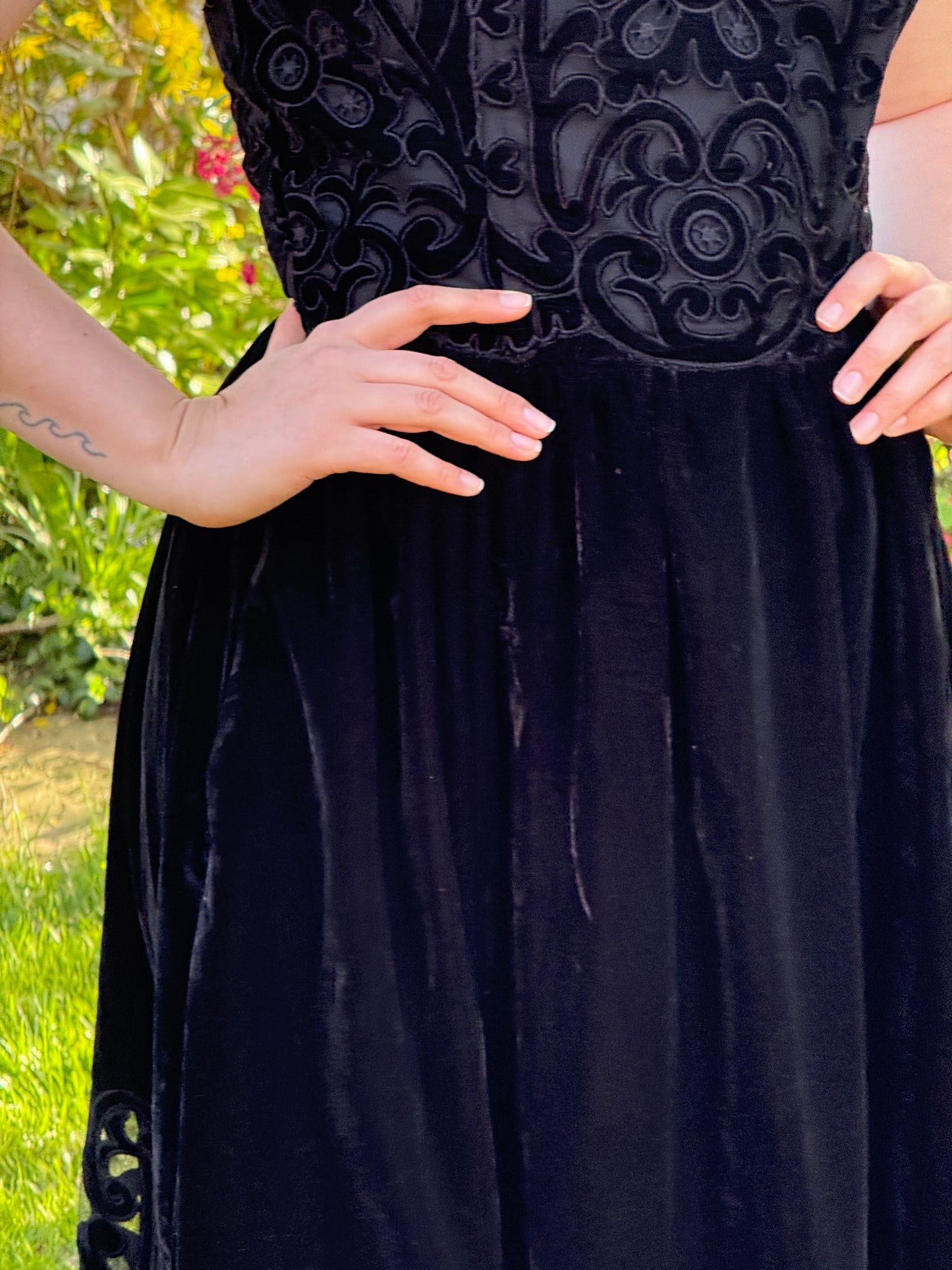 SEA New York Velvet Embroidered Long Dress