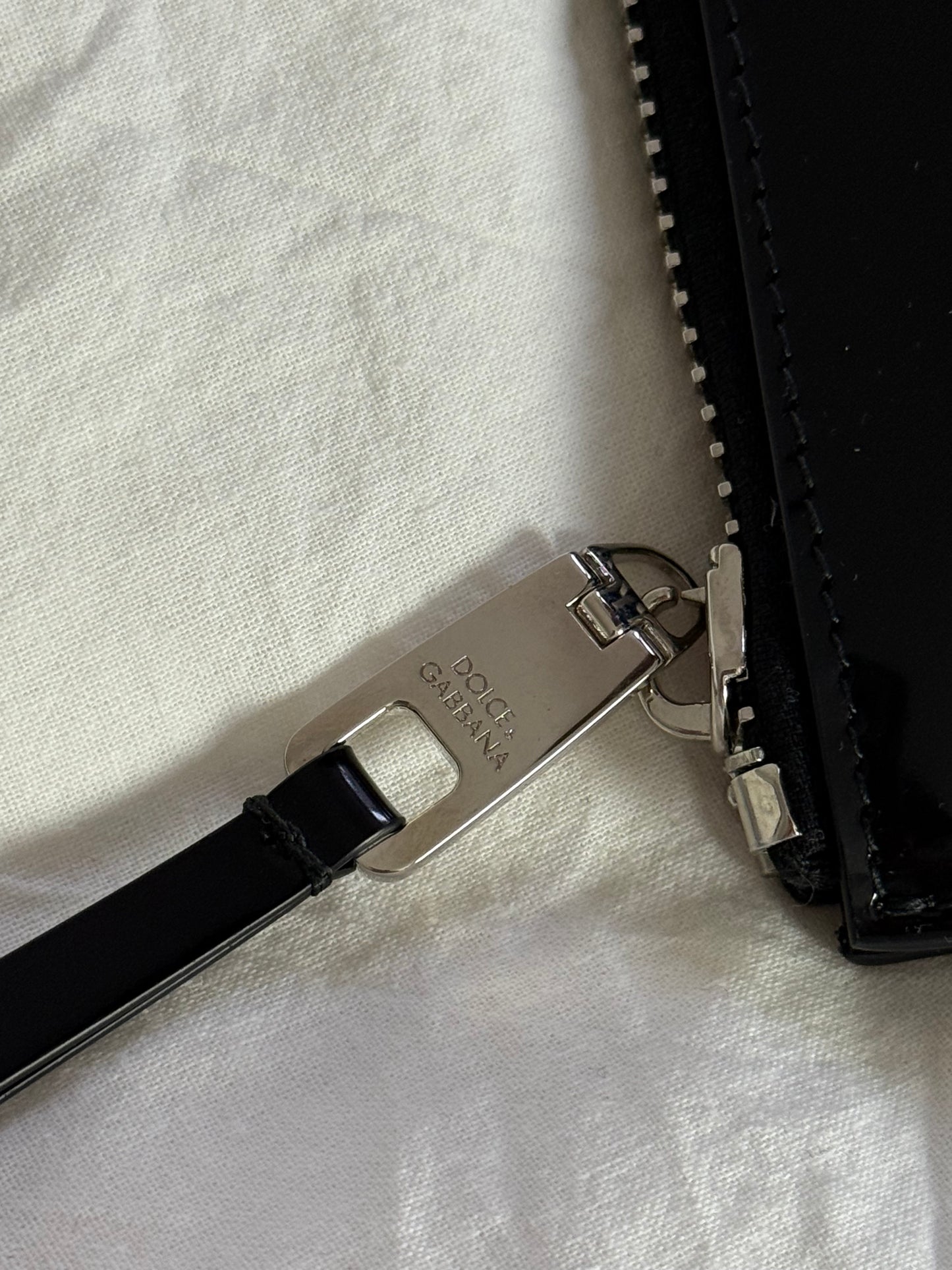 Kim x Dolce Gabbana Black Patent Leather Slim Clutch