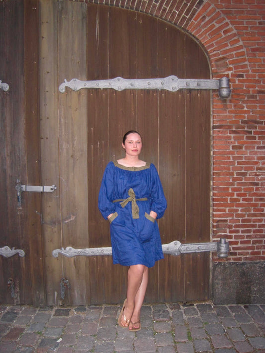 Caro Edition Blue Midi Dress with Belt