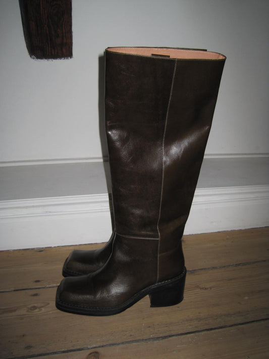 Rabens Saloner Knee High Leather Boots