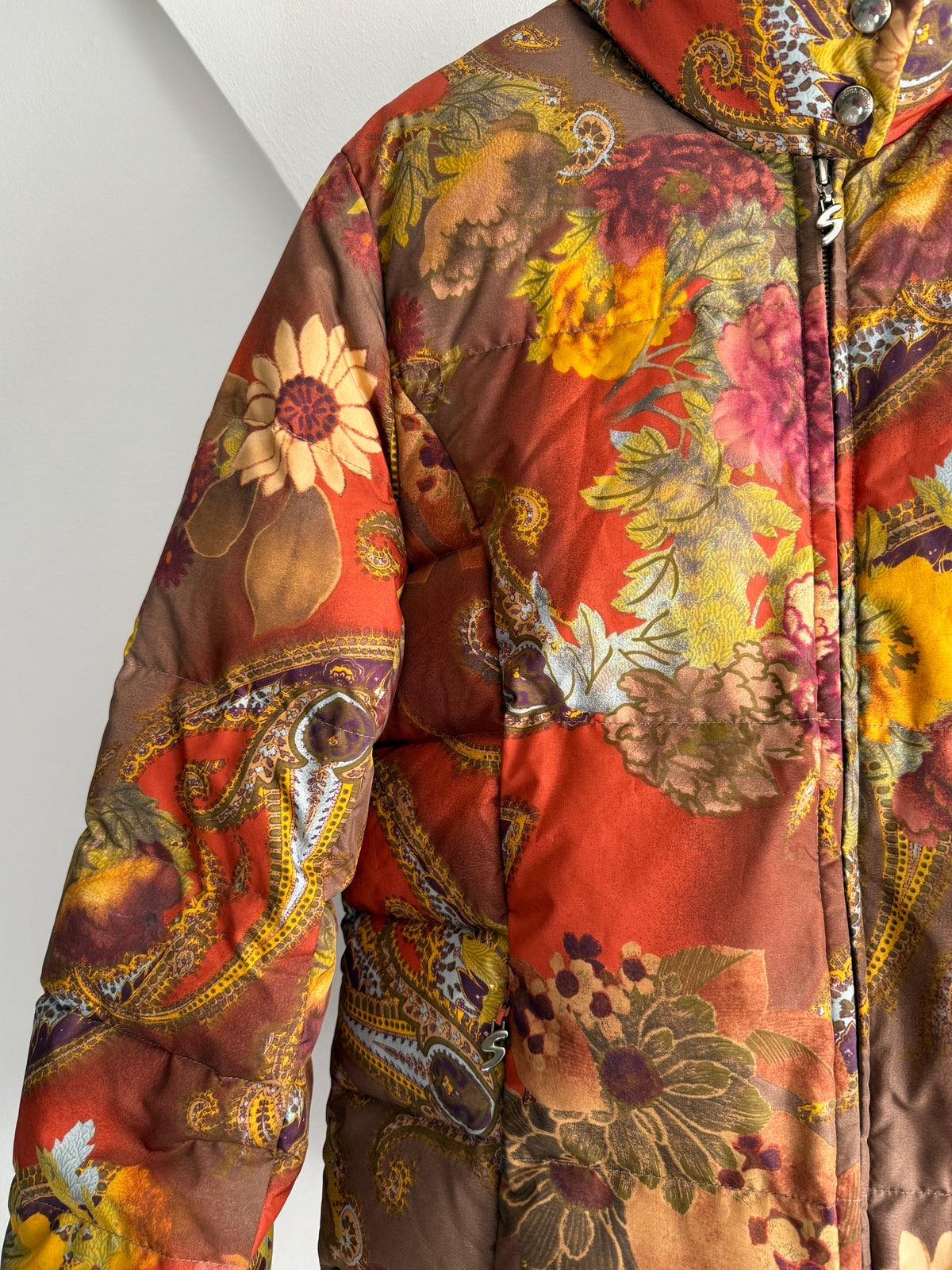Vintage Sonia Bogner Floral and Paisley Down Puffer Jacket