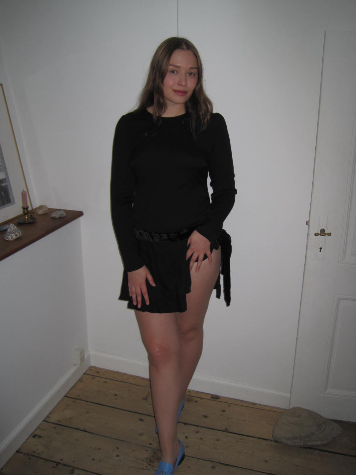 Camille Rowe x Reformation Mini Black Dress