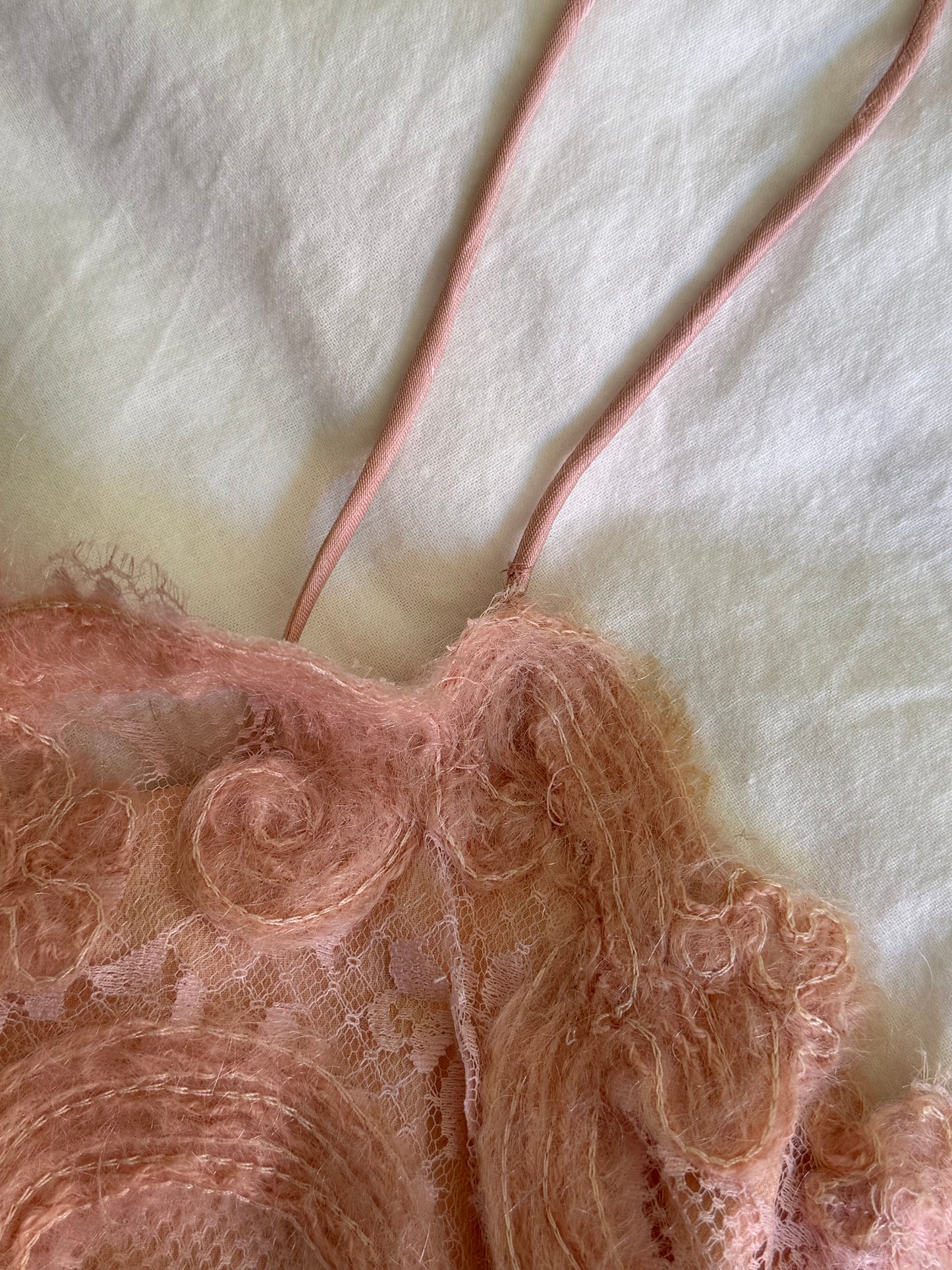 Vintage Blush 3D Floral Slip Dress