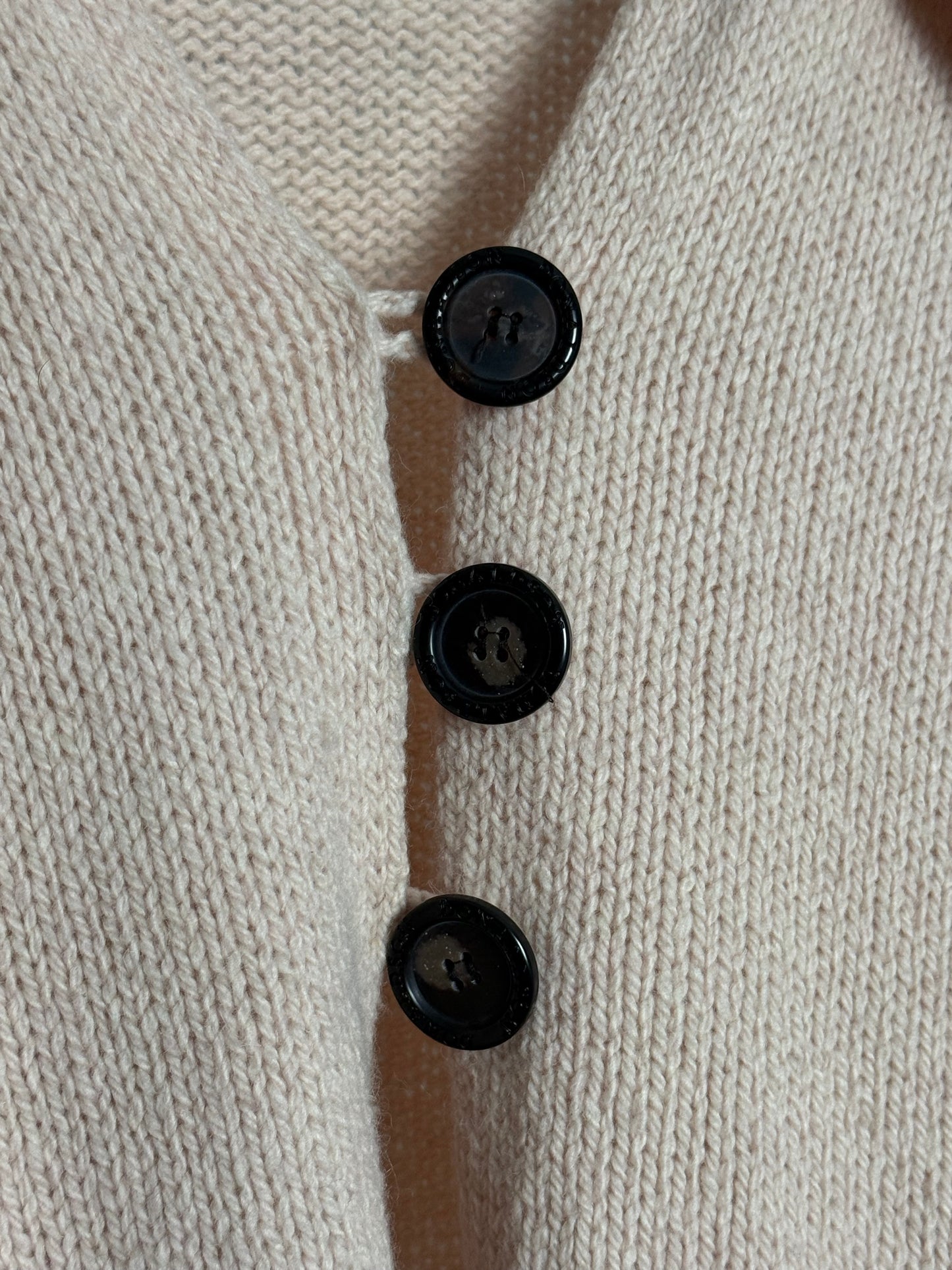 Vintage Donaldson Knit Cardigan With Collar and Button Front and Embroidered Mickey Detail