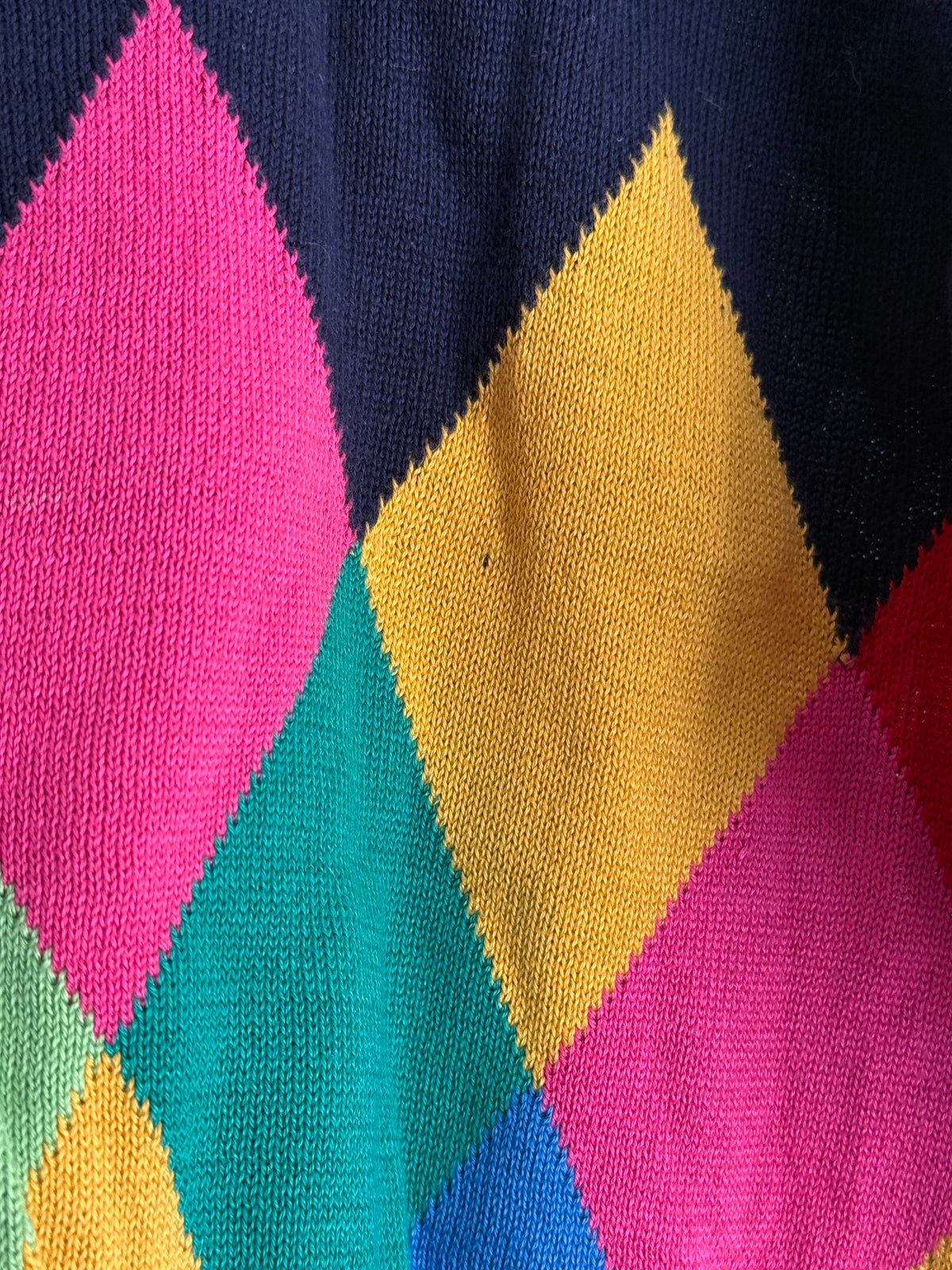 Vintage Yves Saint Laurent Multicolor Argyle Knit Sweater