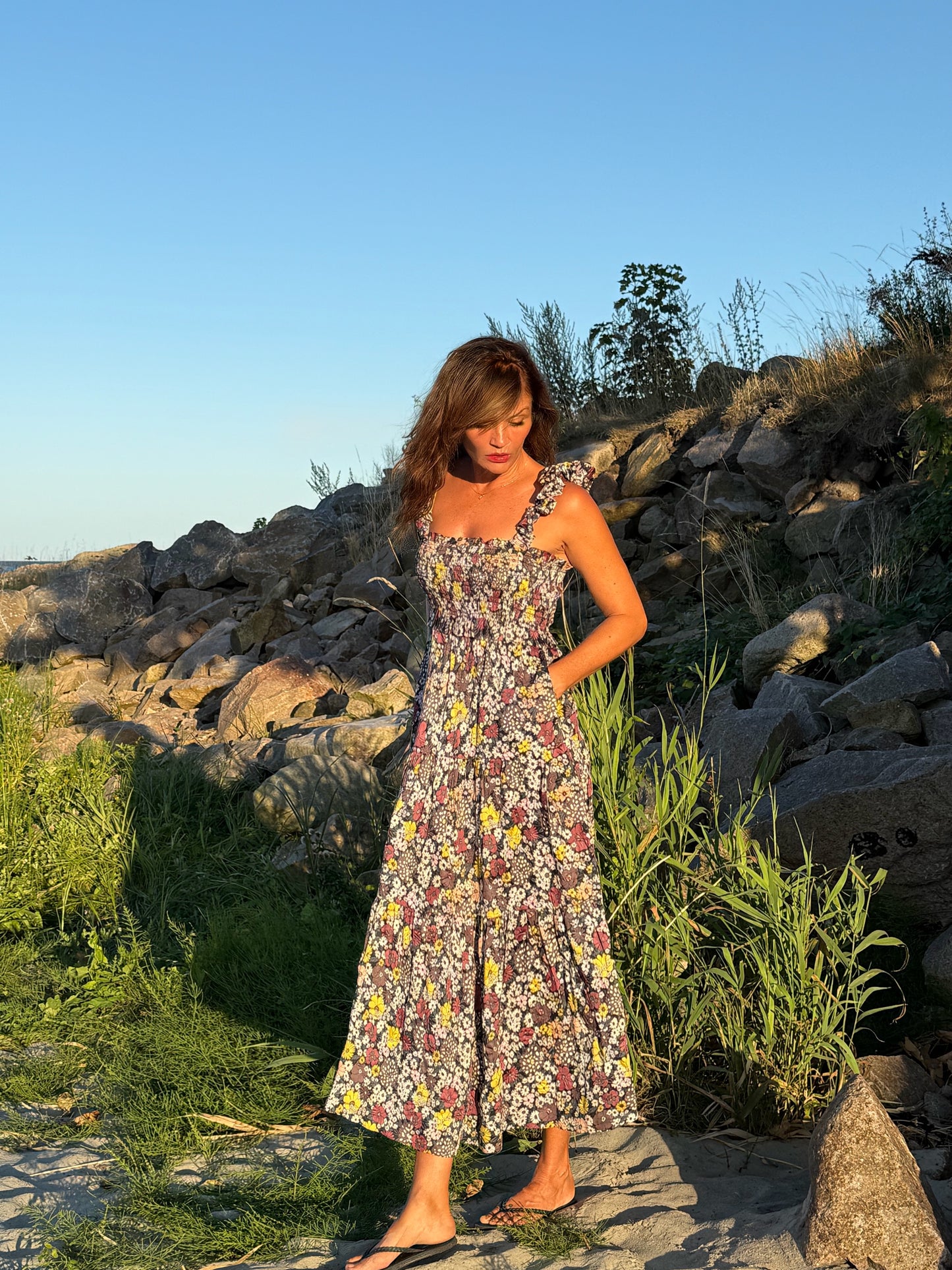 Sea New York Floral Smocked Maxi Dress