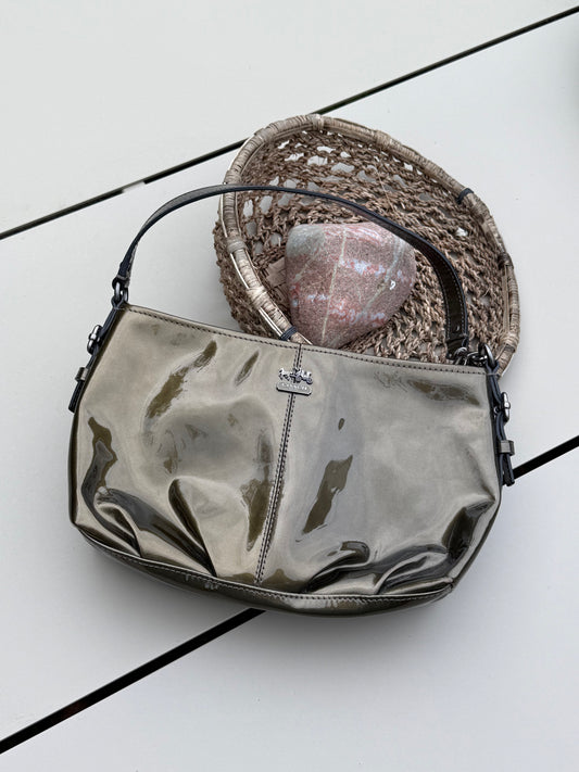 Vintage Coach Metallic Patent Leather Shoulder Bag