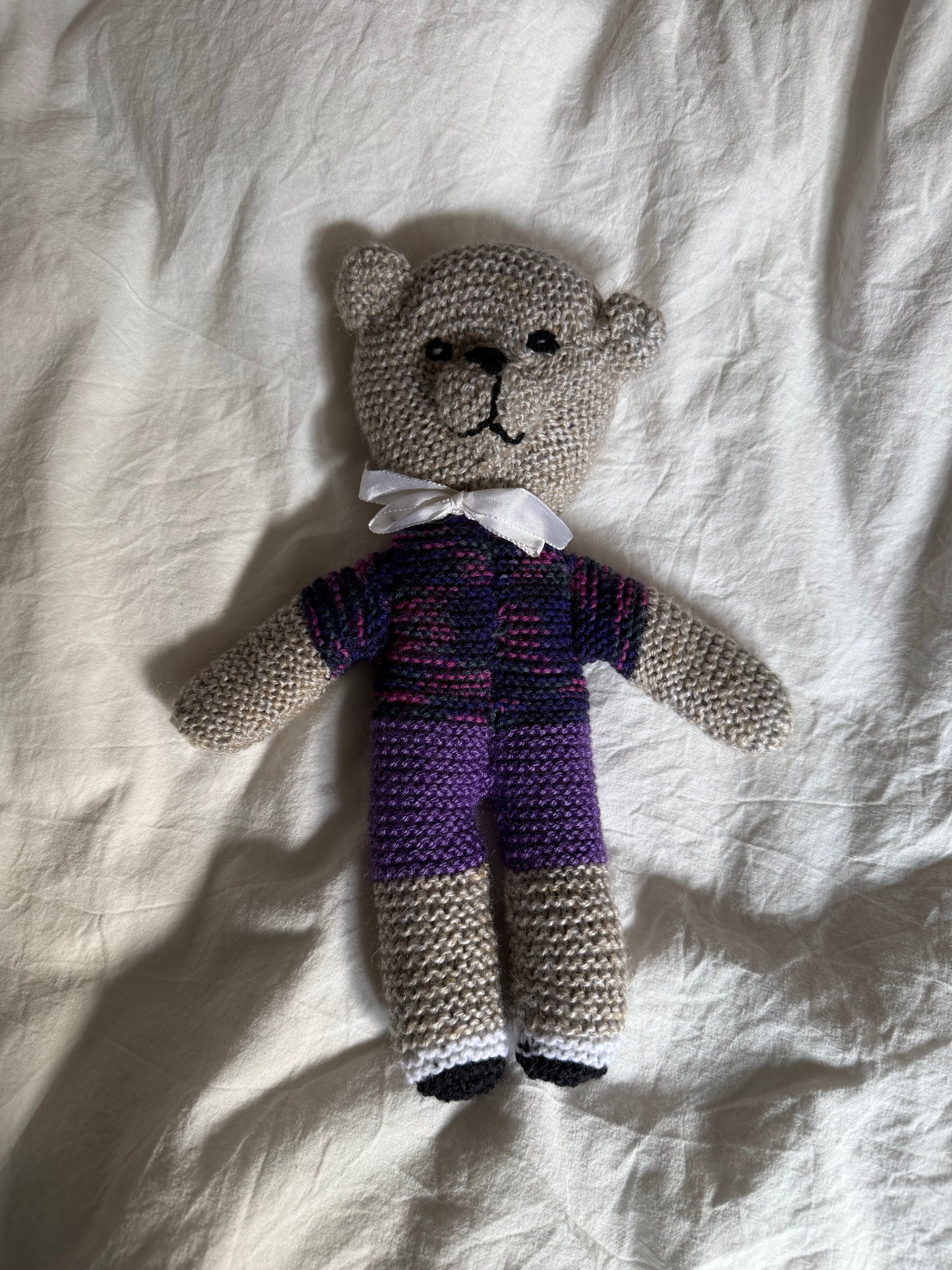 Knitted Teddy with Romper