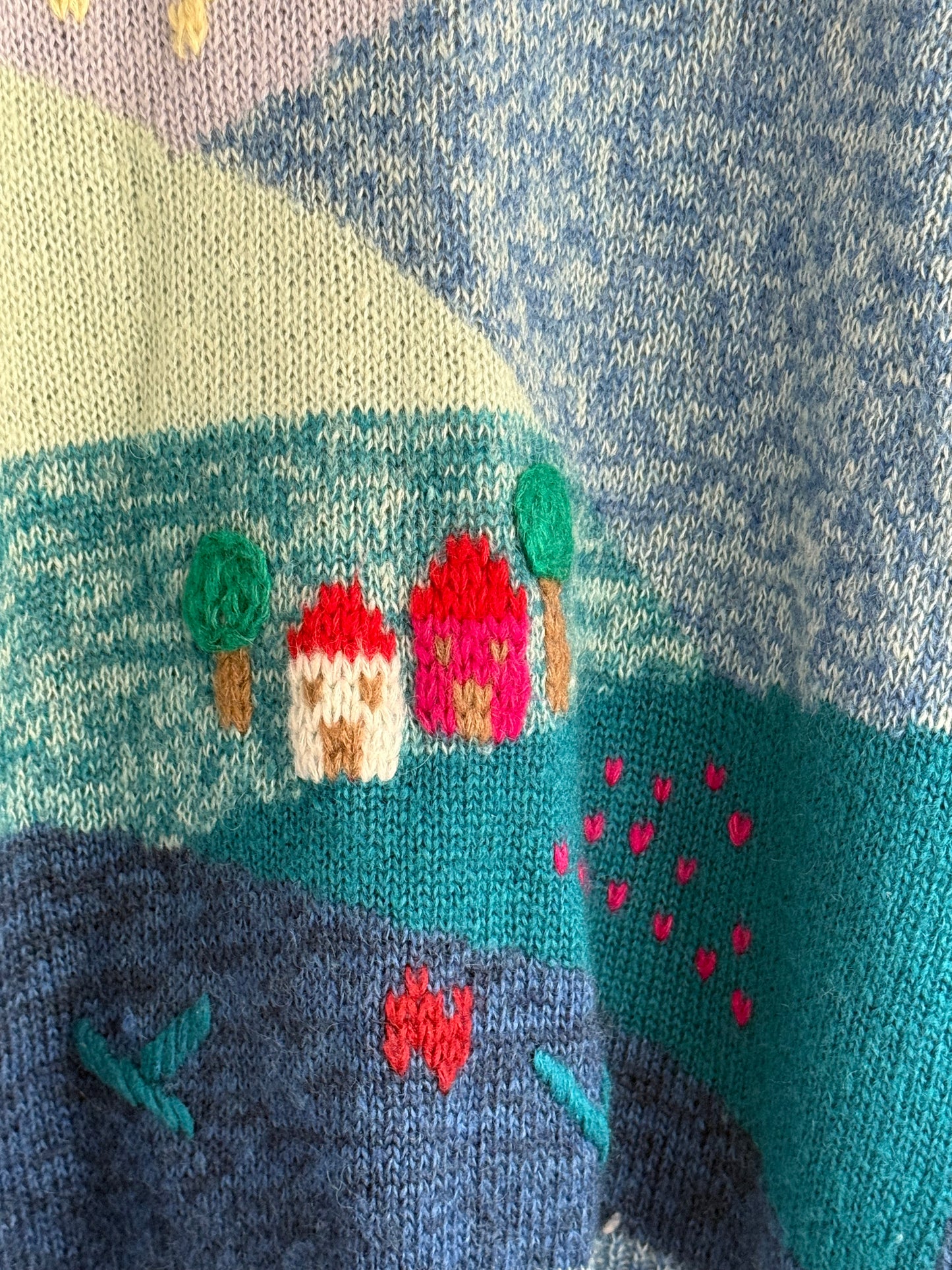 Vintage Cottage Landscape Cardigan